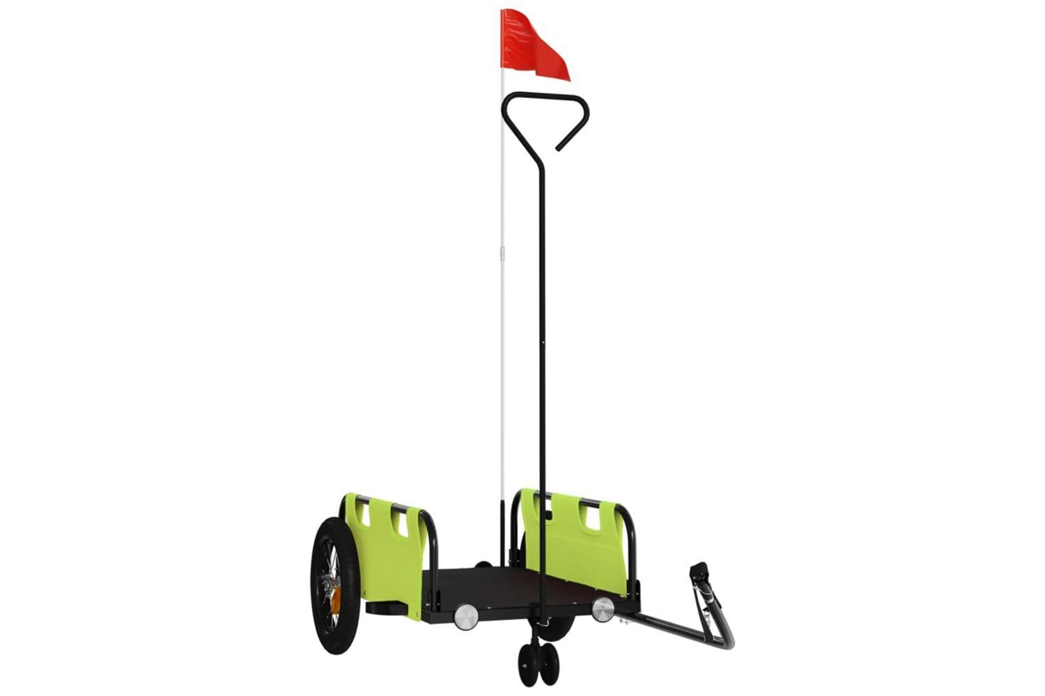 Vidaxl Bike Trailer Green Oxford Fabric And Iron-2