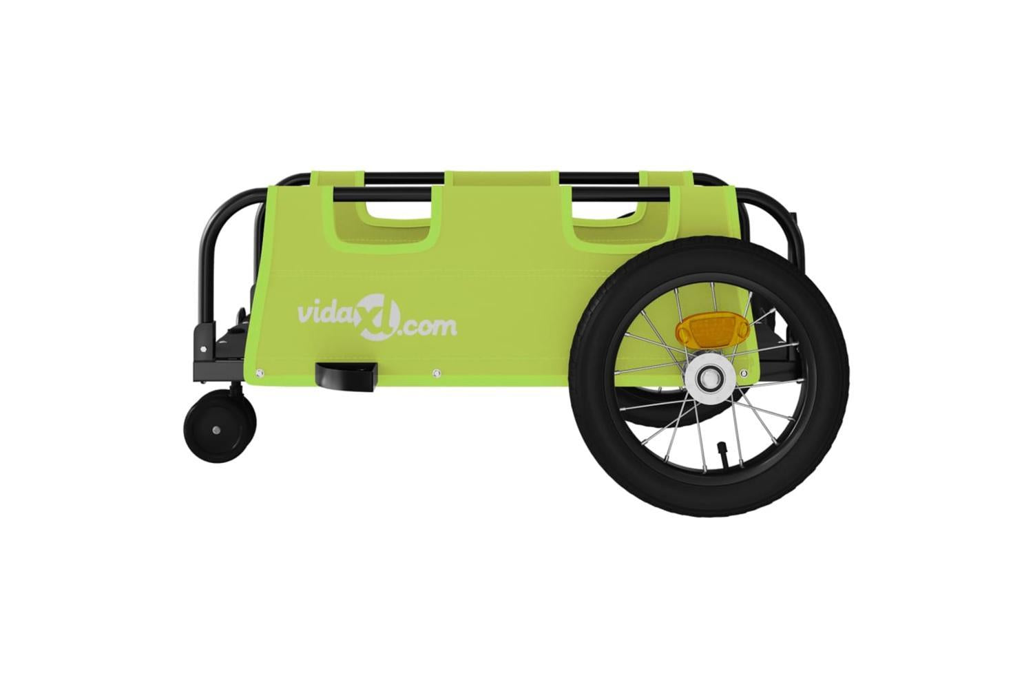 Vidaxl Bike Trailer Green Oxford Fabric And Iron-6