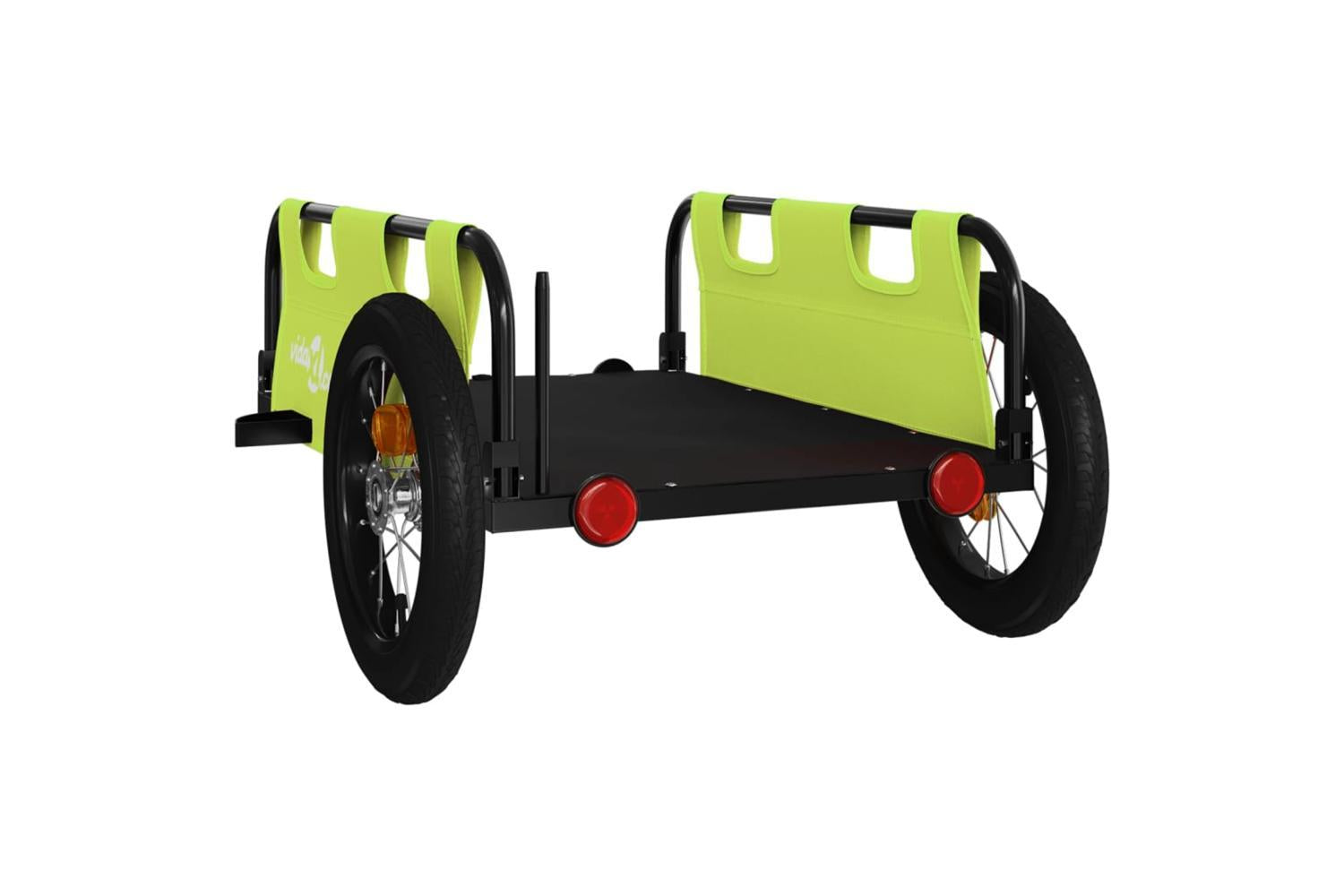 Vidaxl Bike Trailer Green Oxford Fabric And Iron-7