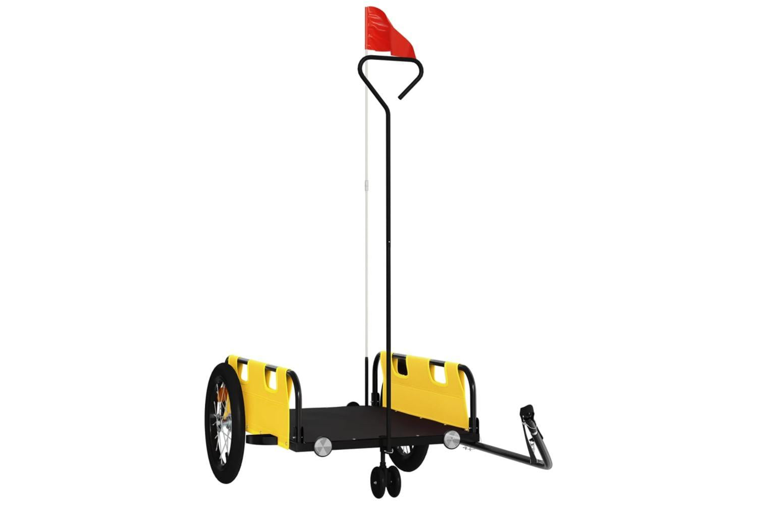 Vidaxl Bike Trailer Yellow Oxford Fabric And Iron