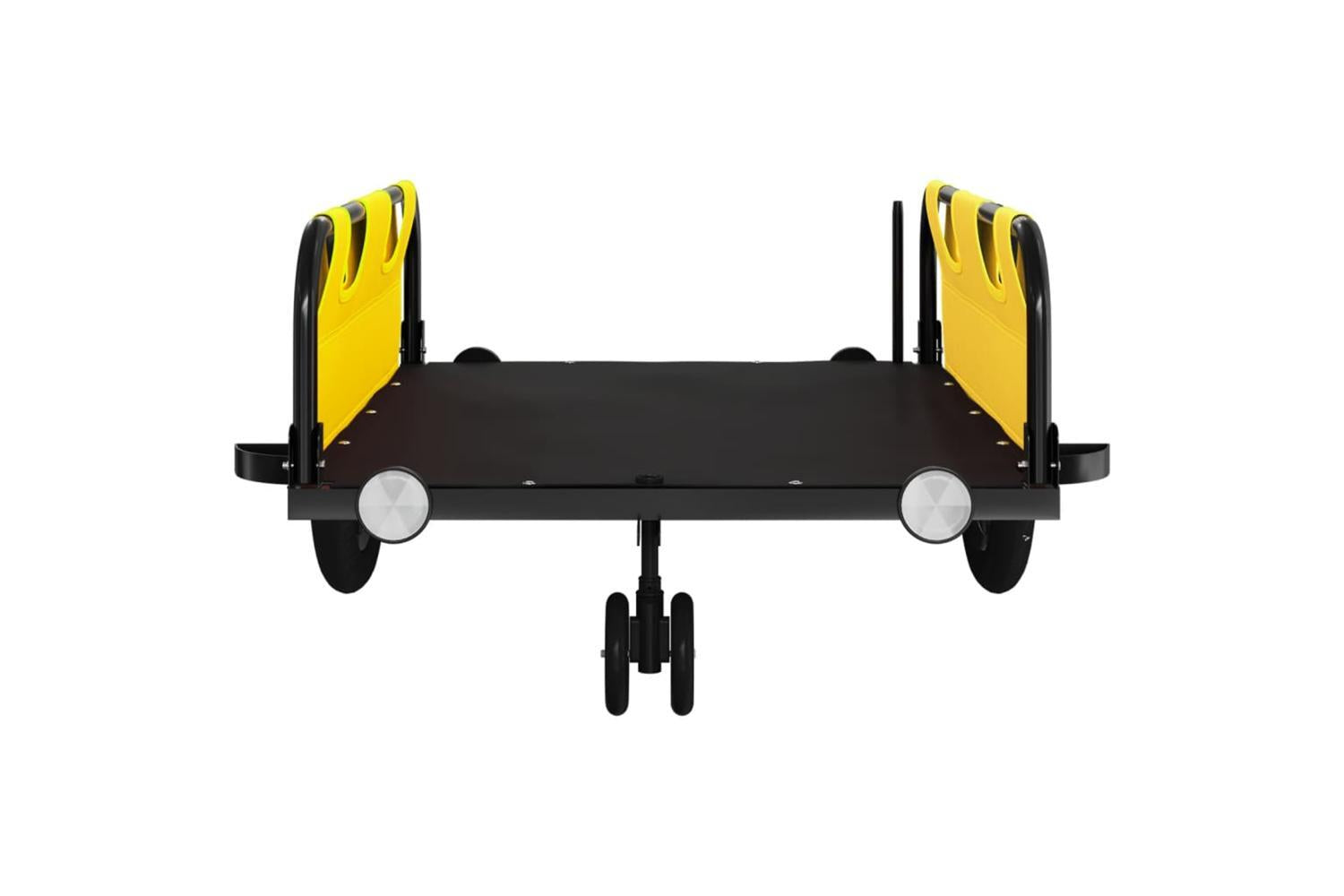 Vidaxl Bike Trailer Yellow Oxford Fabric And Iron-5