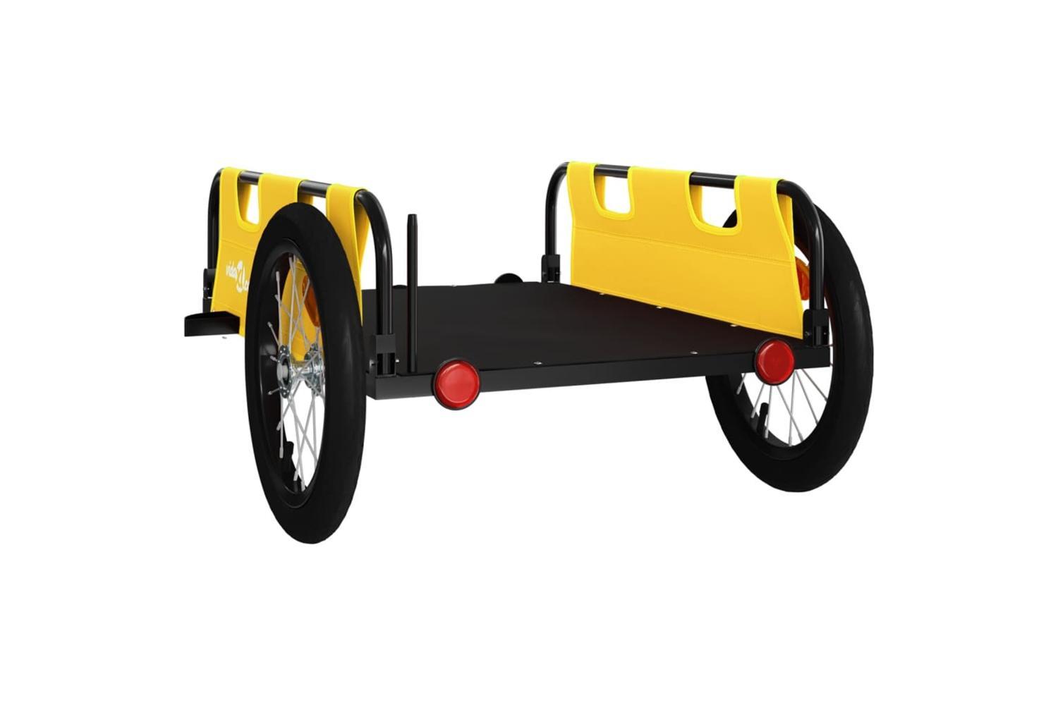 Vidaxl Bike Trailer Yellow Oxford Fabric And Iron-7