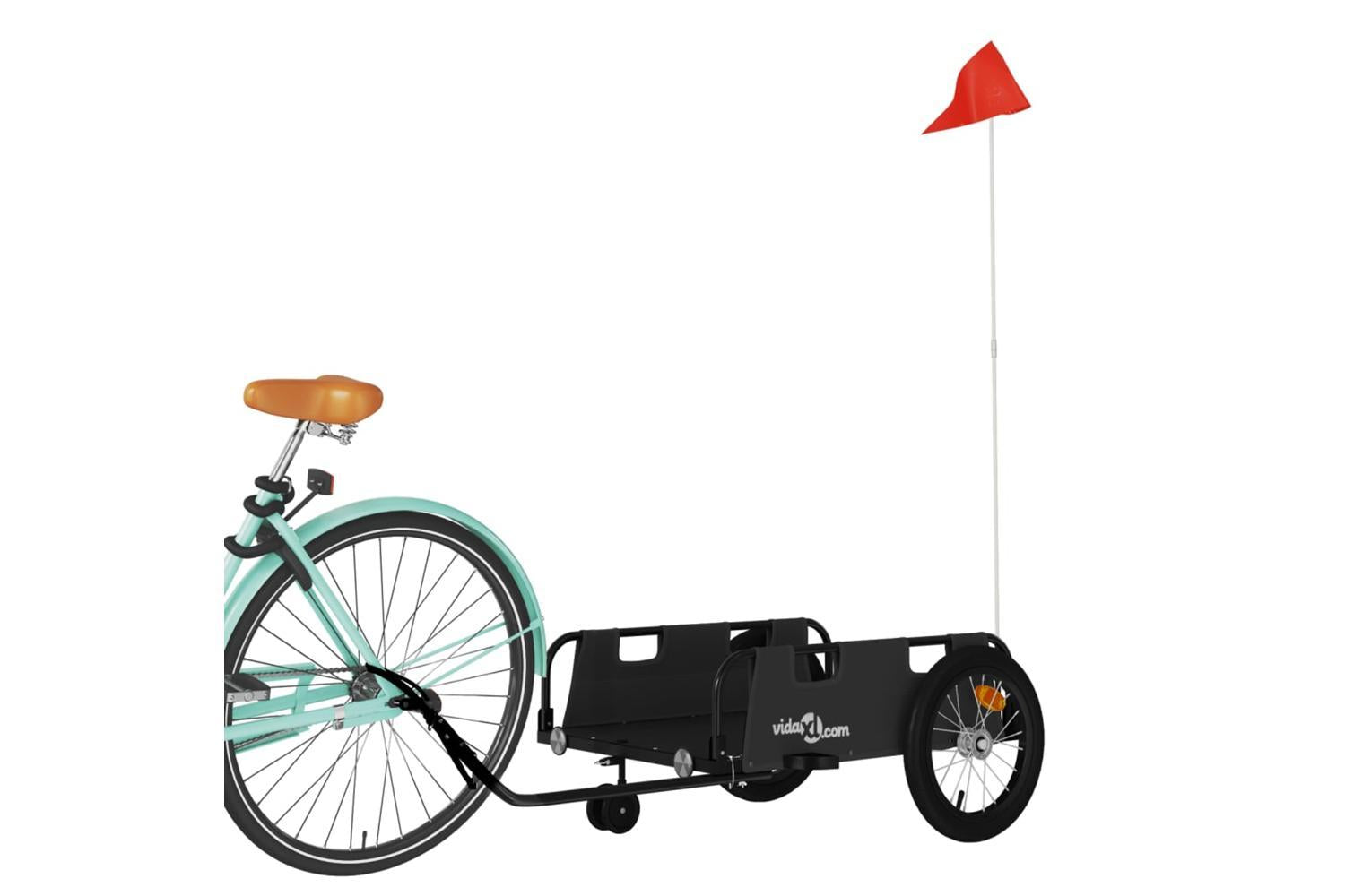 Vidaxl Bike Trailer Black Oxford Fabric And Iron-3