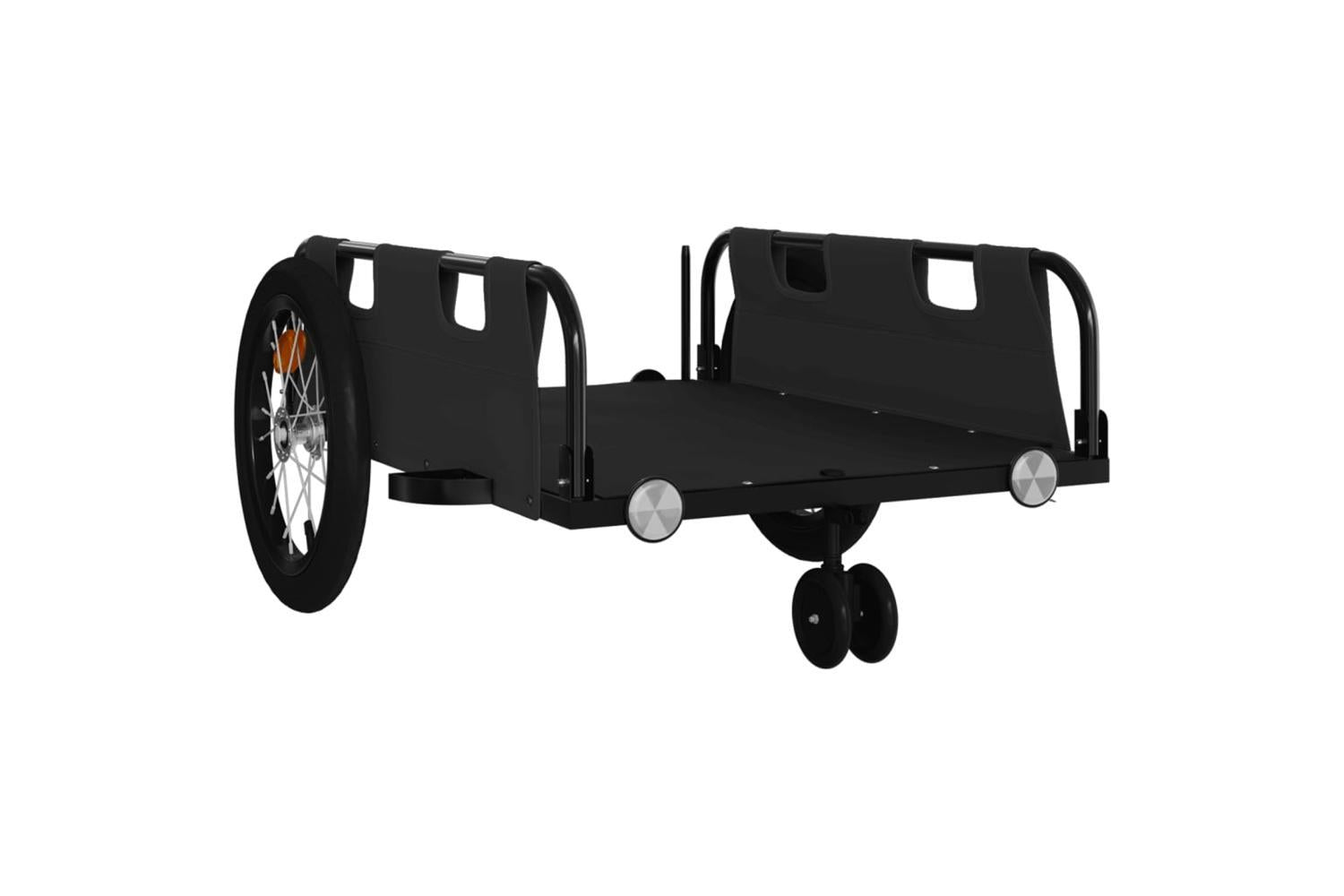Vidaxl Bike Trailer Black Oxford Fabric And Iron-4