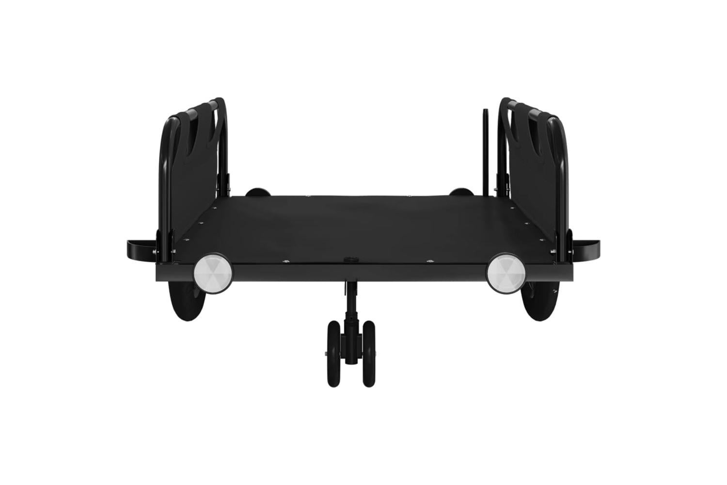 Vidaxl Bike Trailer Black Oxford Fabric And Iron-5