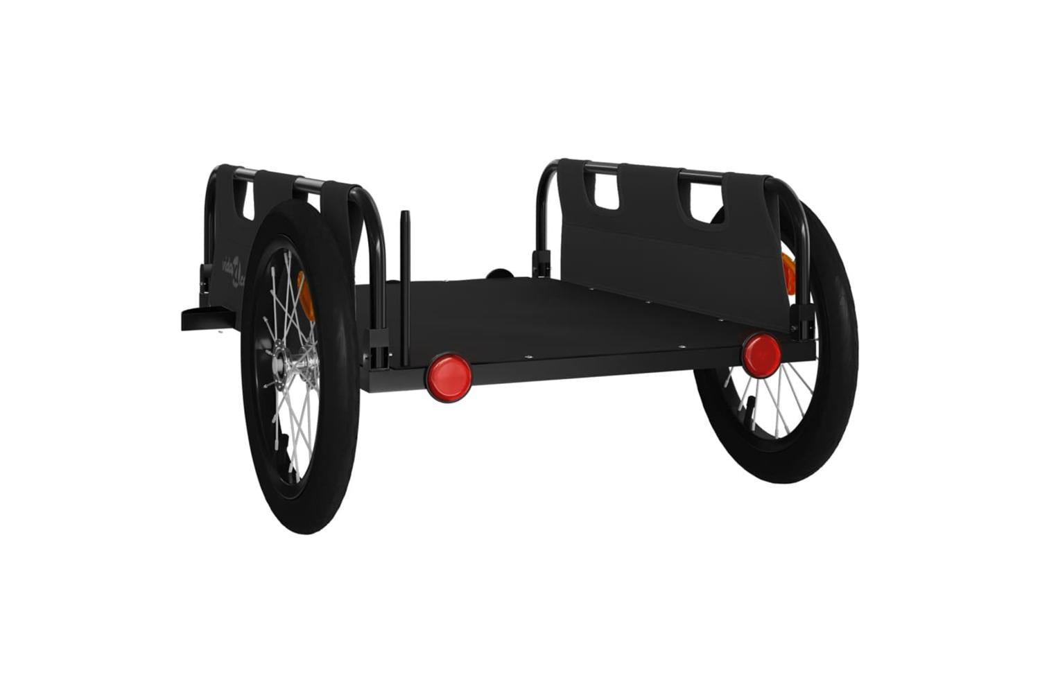 Vidaxl Bike Trailer Black Oxford Fabric And Iron-7