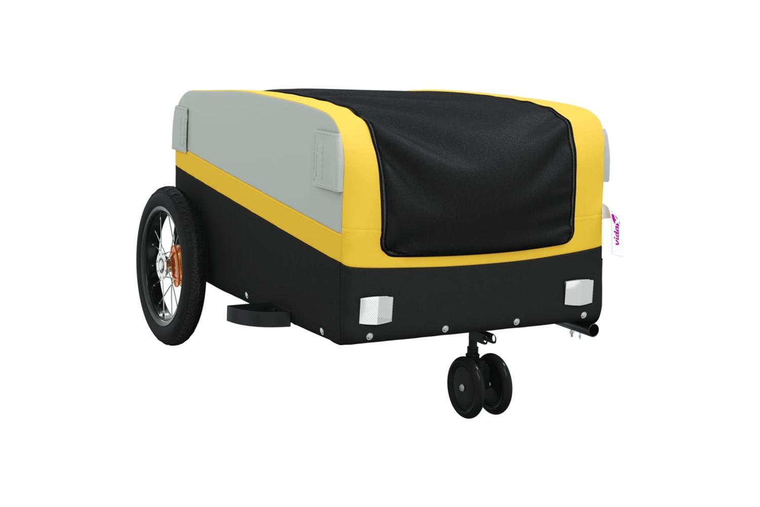 Vidaxl Bike Trailer Black And Yellow 30 Kg Iron-4