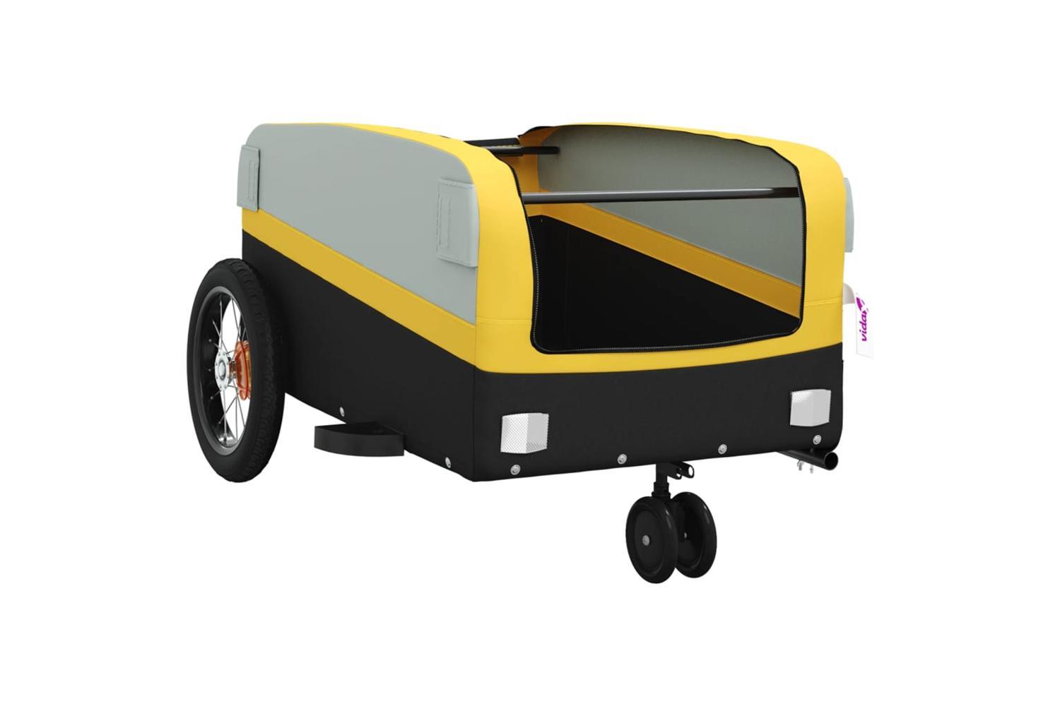 Vidaxl Bike Trailer Black And Yellow 30 Kg Iron-5