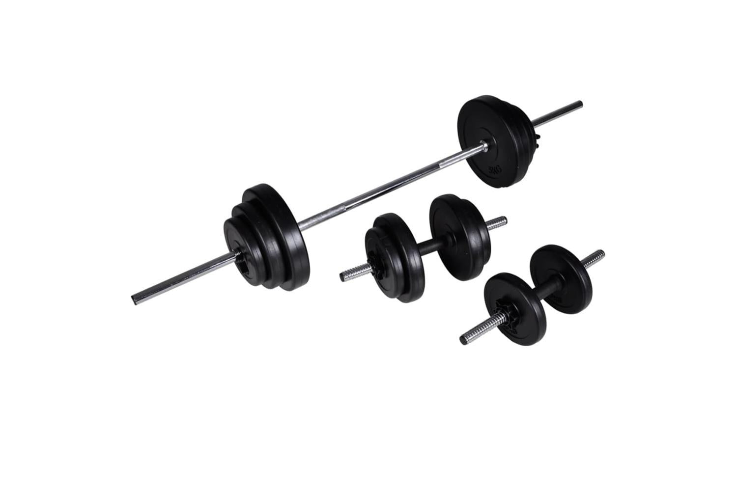 Vidaxl Workout Bench With Weight Rack, Barbell And Dumbbell Set 30.5kg-6