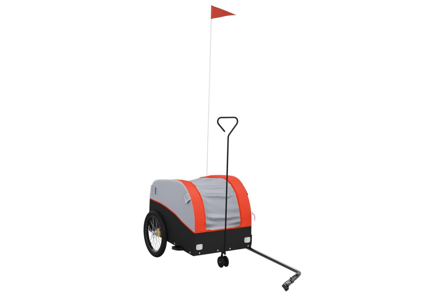 Vidaxl Bike Trailer Black And Orange 30 Kg Iron-2