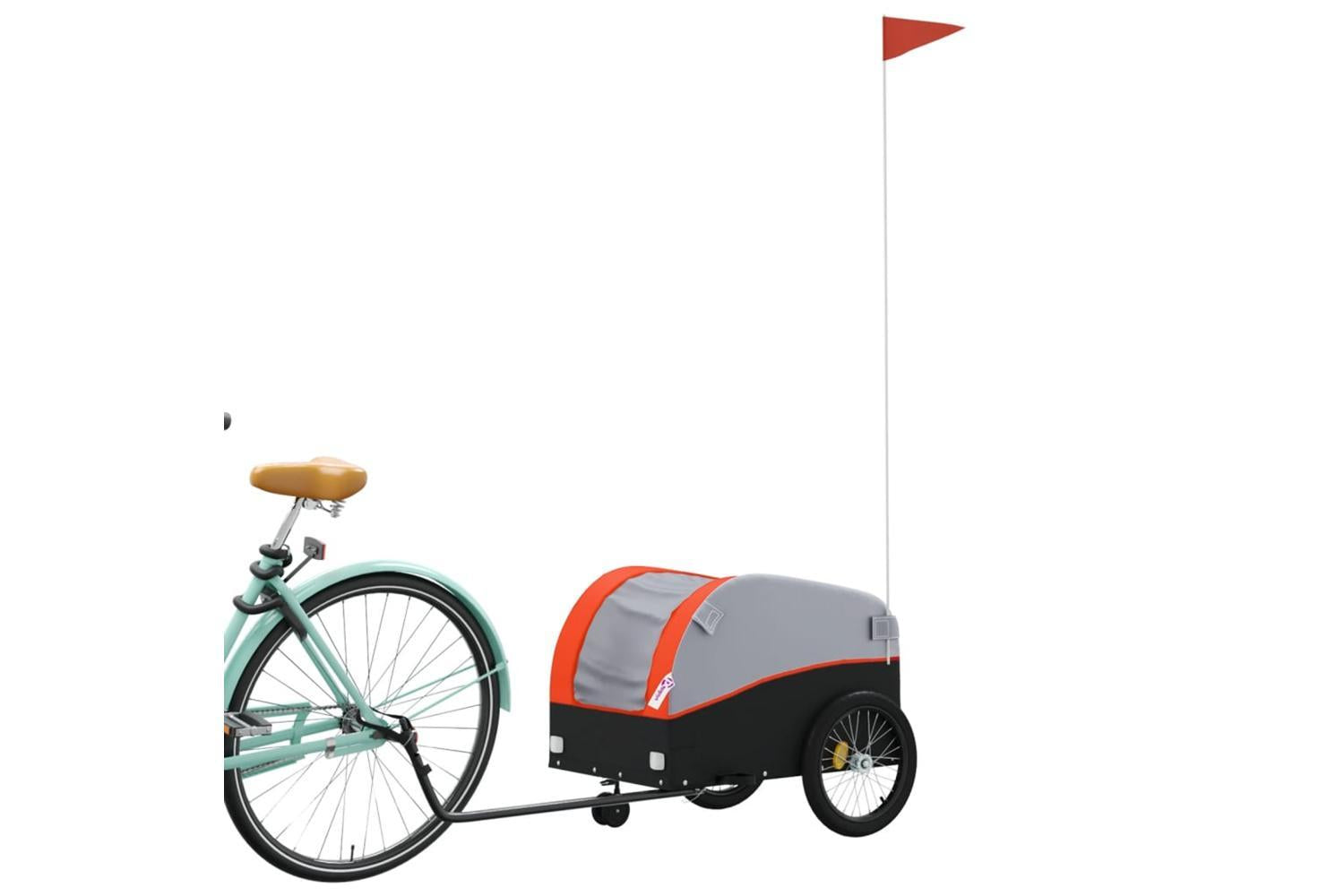 Vidaxl Bike Trailer Black And Orange 30 Kg Iron-3