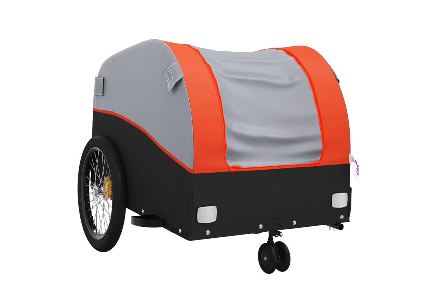 Vidaxl Bike Trailer Black And Orange 30 Kg Iron-4