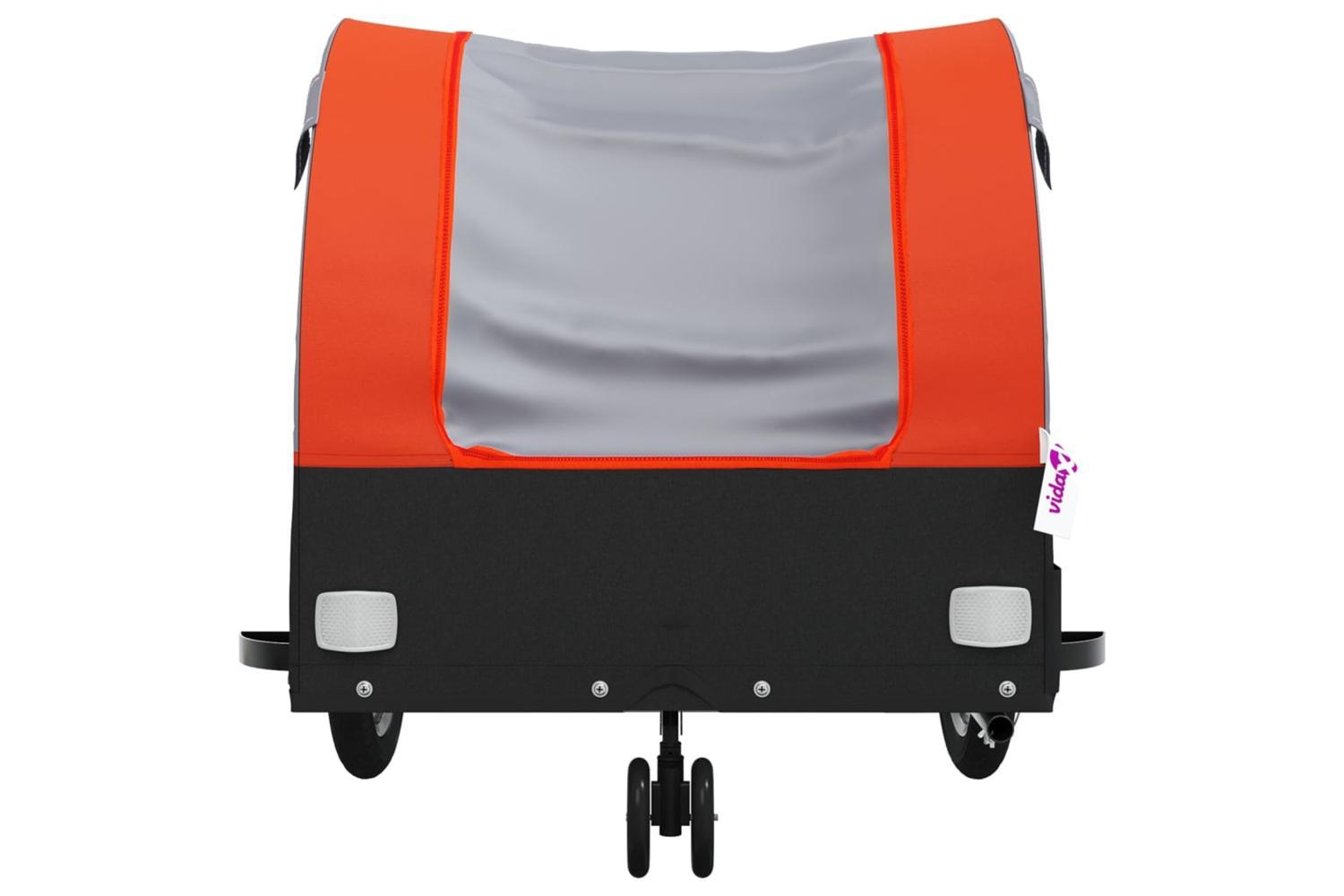 Vidaxl Bike Trailer Black And Orange 30 Kg Iron-6