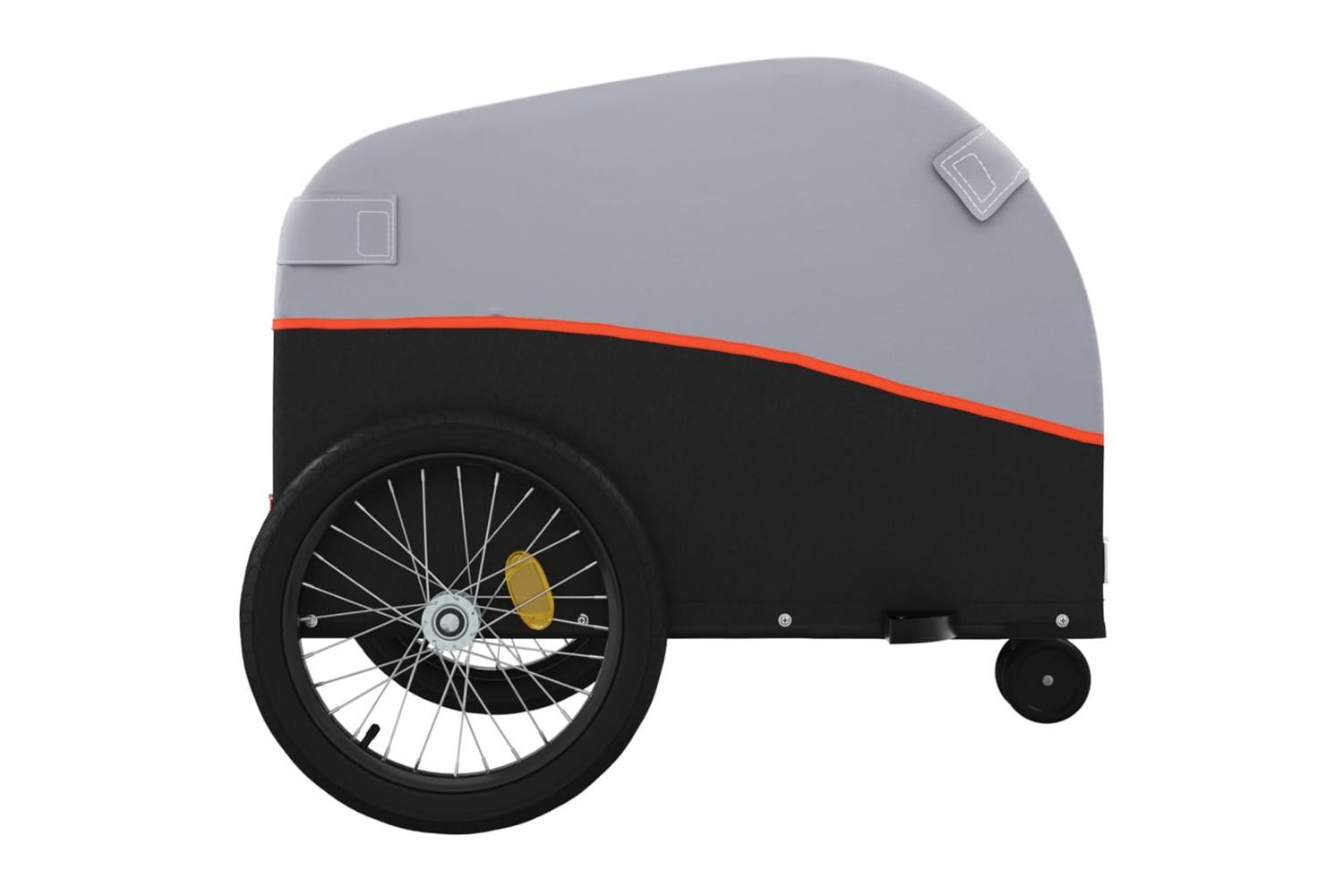 Vidaxl Bike Trailer Black And Orange 30 Kg Iron-7