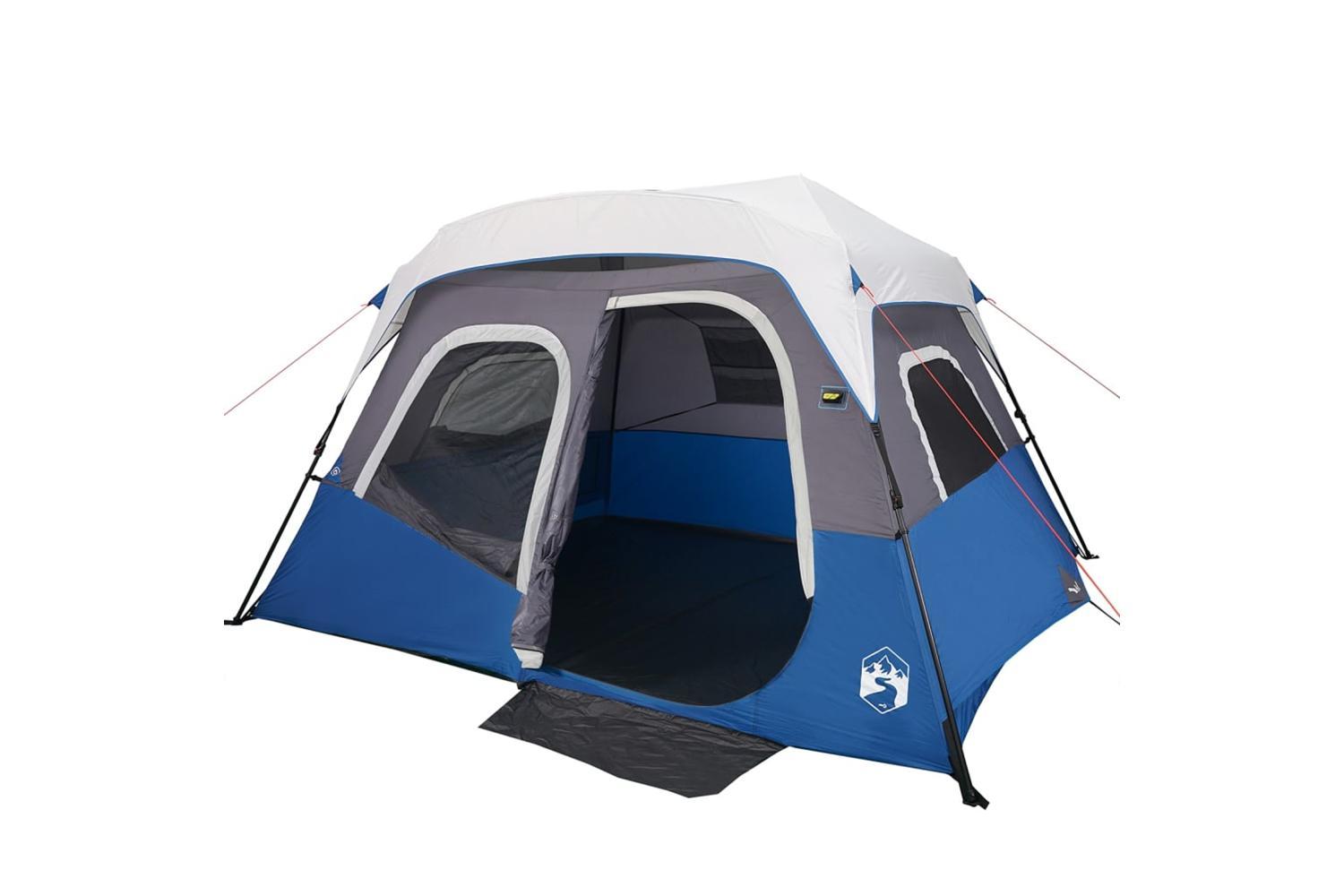 Vidaxl Family Tent With Led 6-person Light Blue Quick Release-4