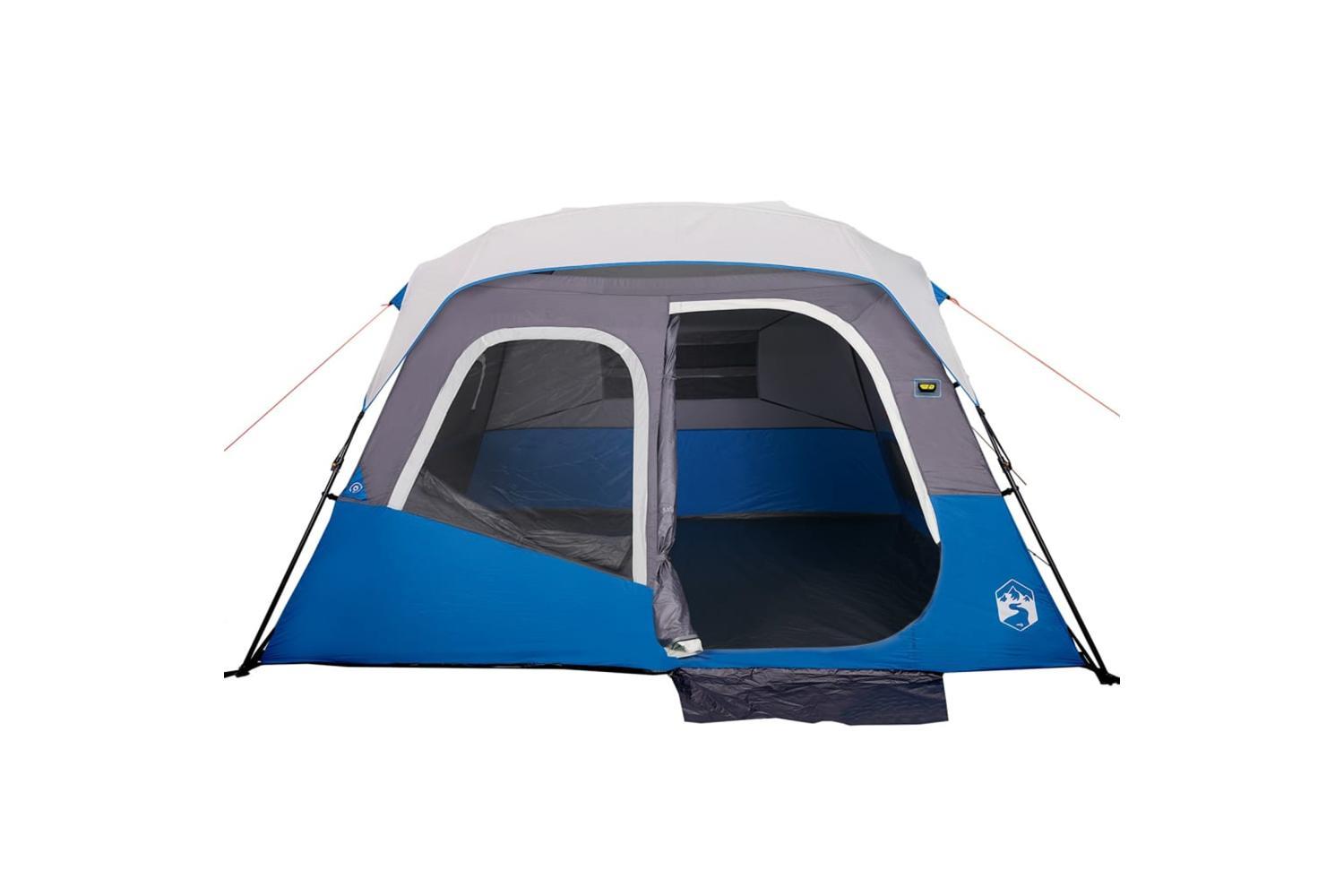 Vidaxl Family Tent With Led 6-person Light Blue Quick Release-5