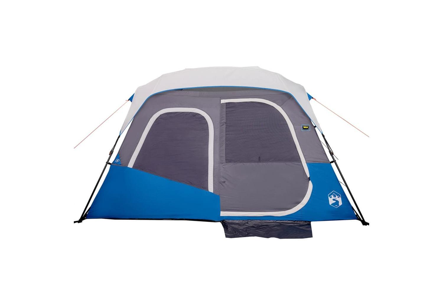 Vidaxl Family Tent With Led 6-person Light Blue Quick Release-7