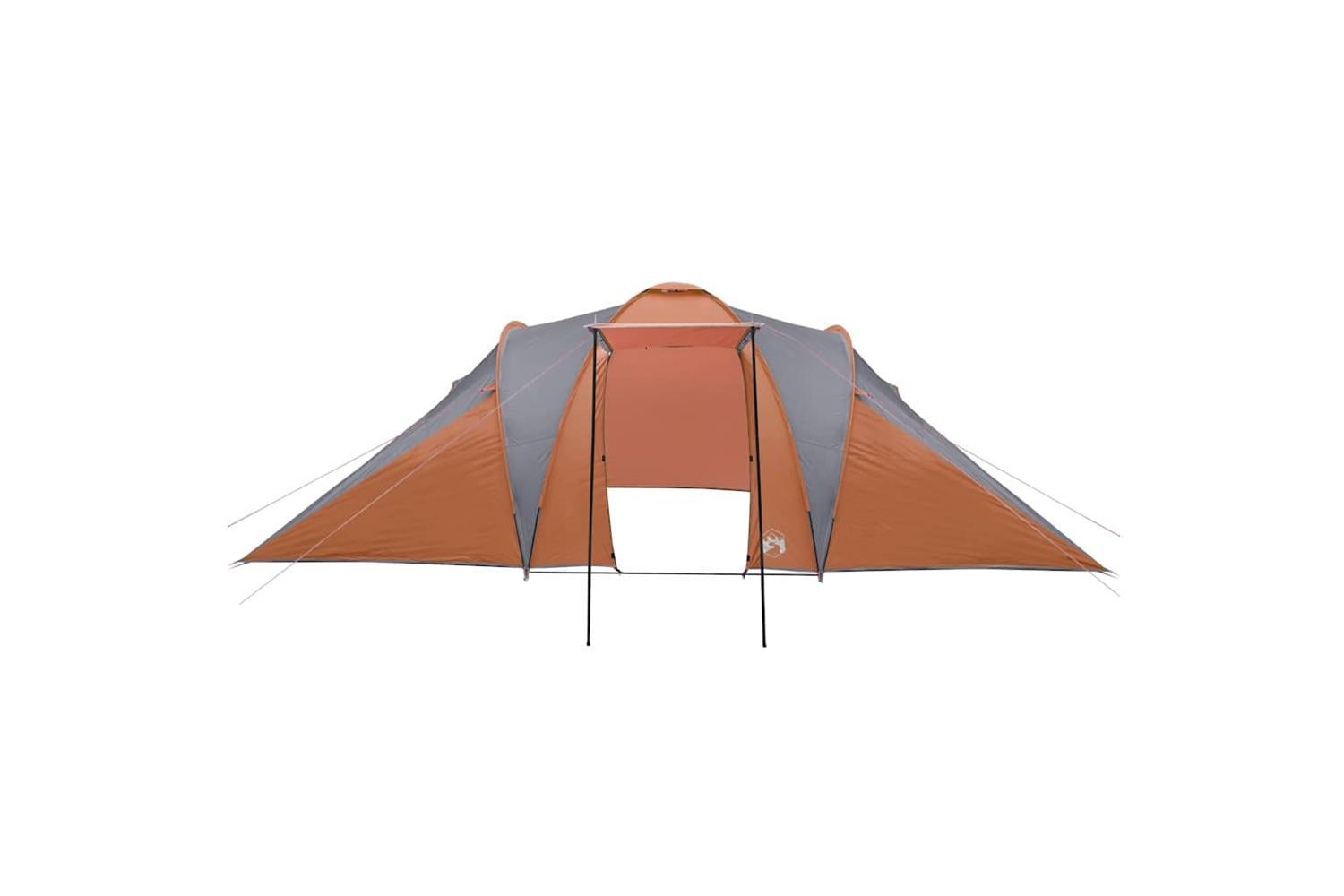 Vidaxl Family Tent Dome 6-person Grey And Orange Waterproof-6