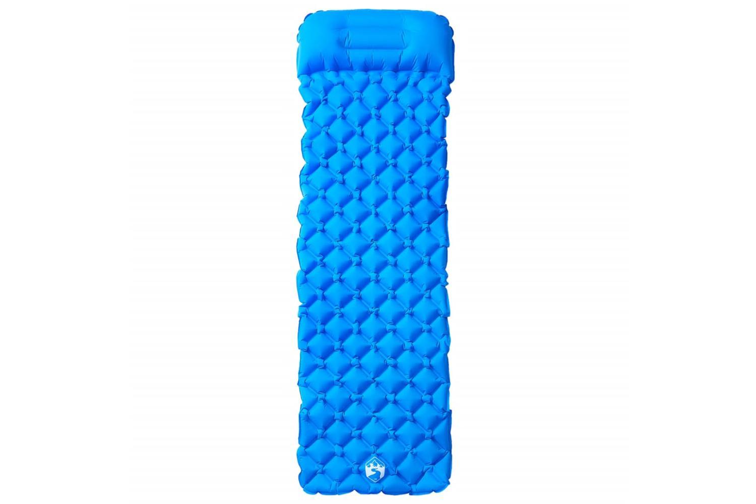 Vidaxl Inflating Camping Mattress With Pillow 1-person Blue-2