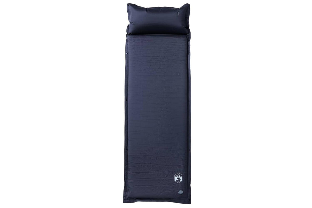 Vidaxl Self Inflating Camping Mattress With Pillow 1-person Grey-2