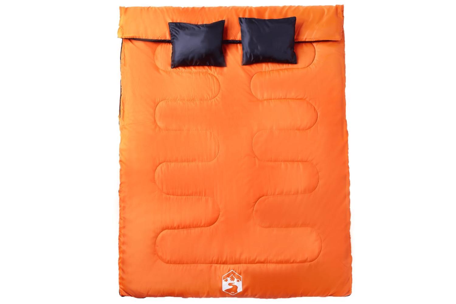 Vidaxl Double Sleeping Bag With Pillows For Adults Camping 3-4 Seasons-2