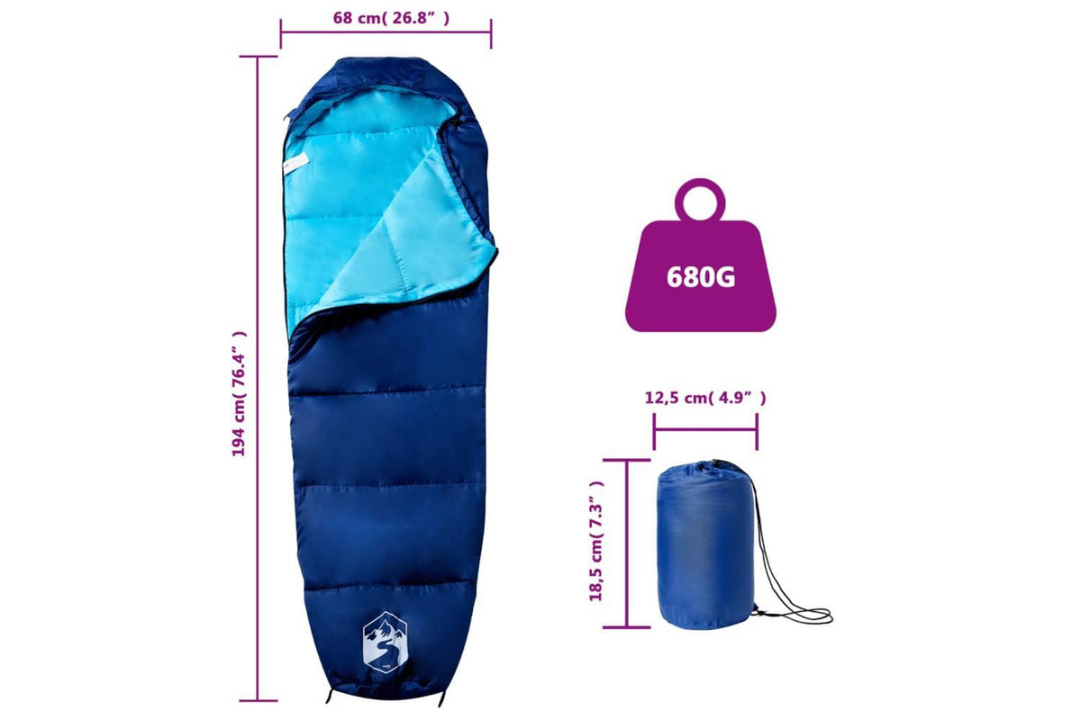 Vidaxl Mummy Sleeping Bag For Adults Camping 3 Seasons-5
