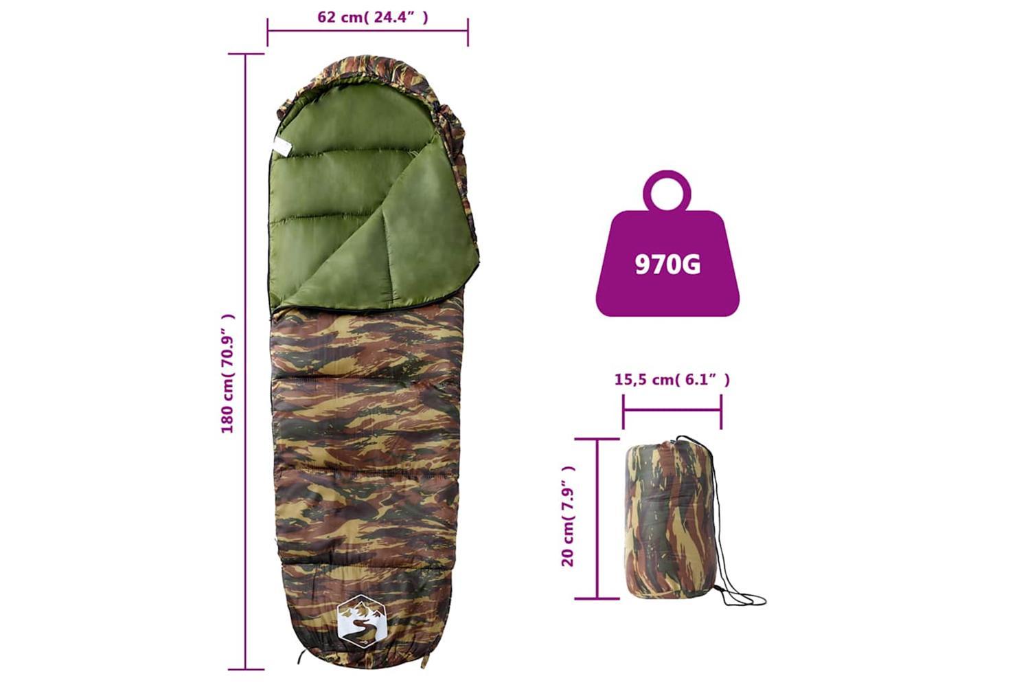 Vidaxl Mummy Sleeping Bag For Adults Camping 3 Seasons-5