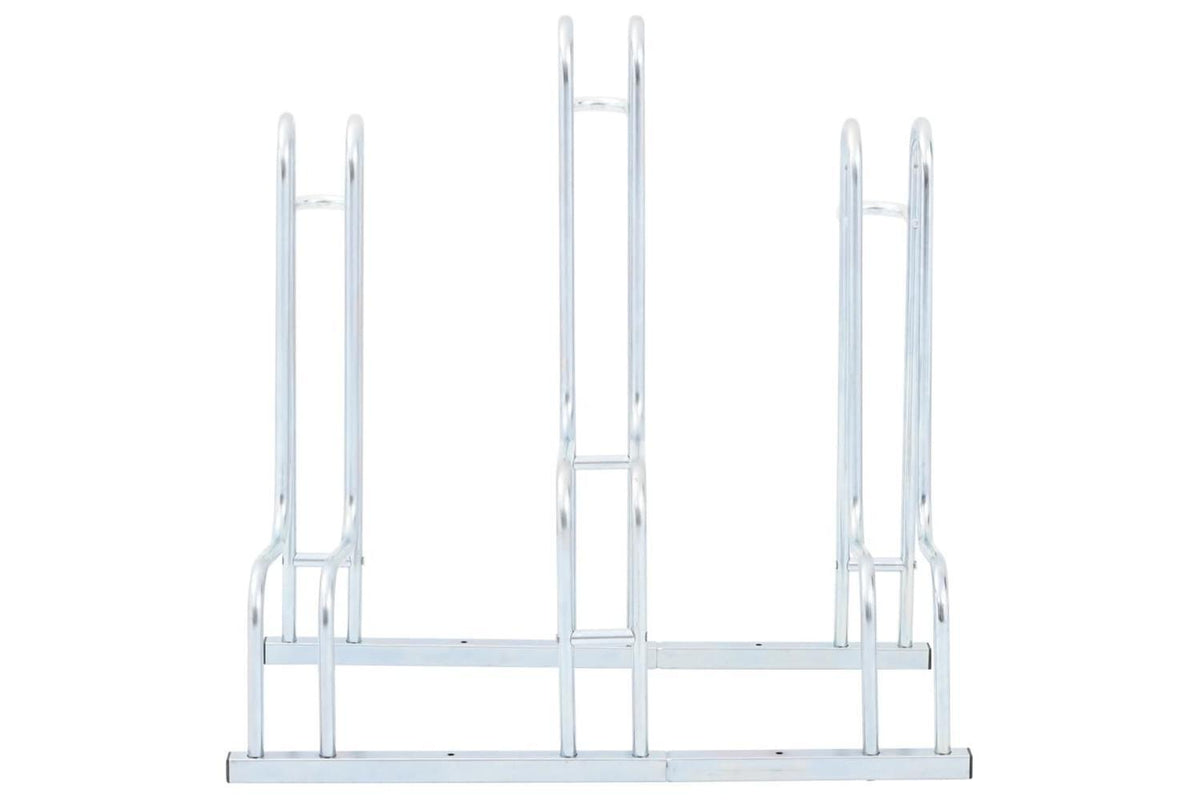 Vidaxl Bicycle Stand For 3 Bikes Floor Freestanding Galvanised Steel-3