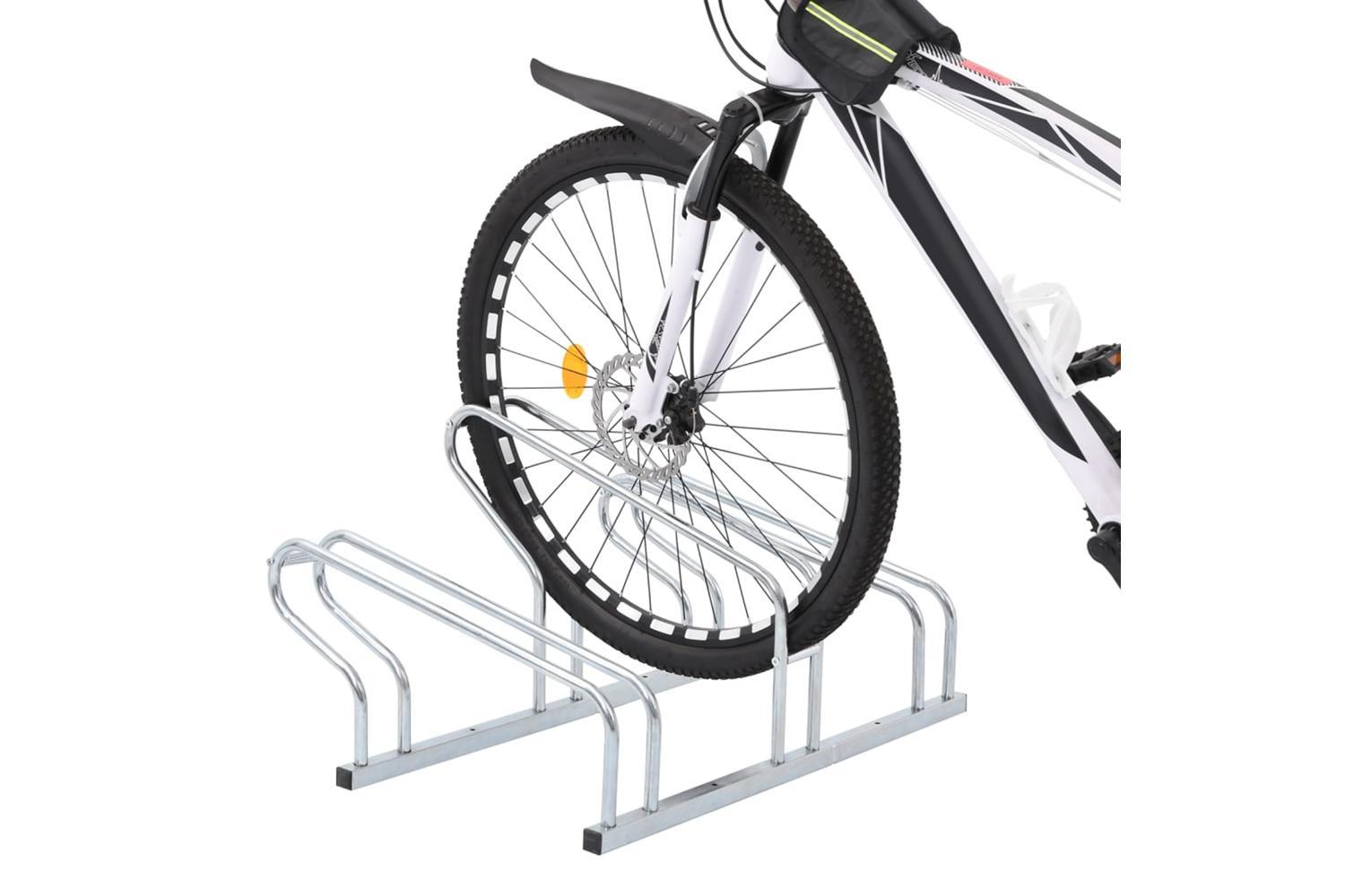 Vidaxl Bicycle Stand For 3 Bikes Floor Freestanding Galvanised Steel-2
