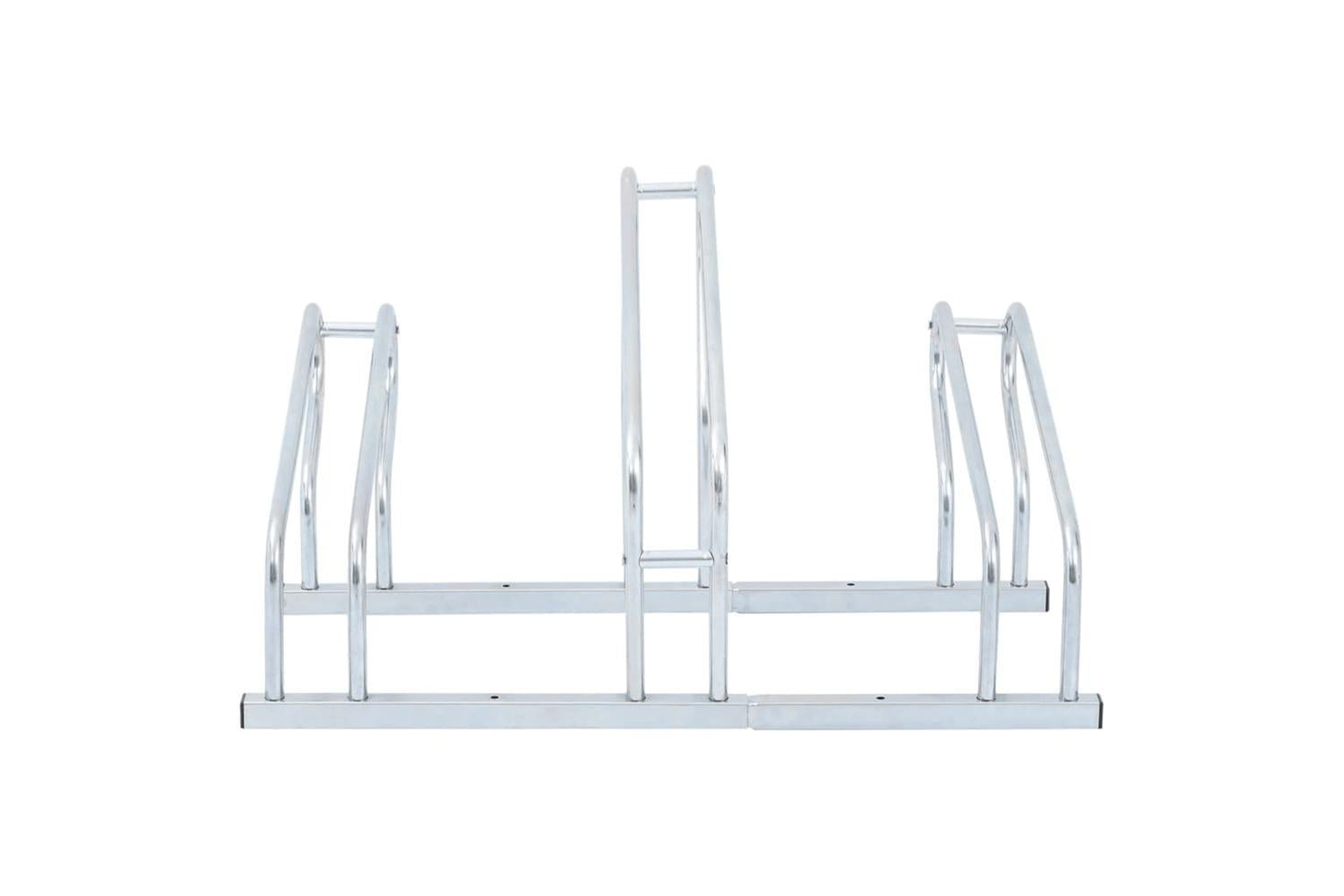 Vidaxl Bicycle Stand For 3 Bikes Floor Freestanding Galvanised Steel-3