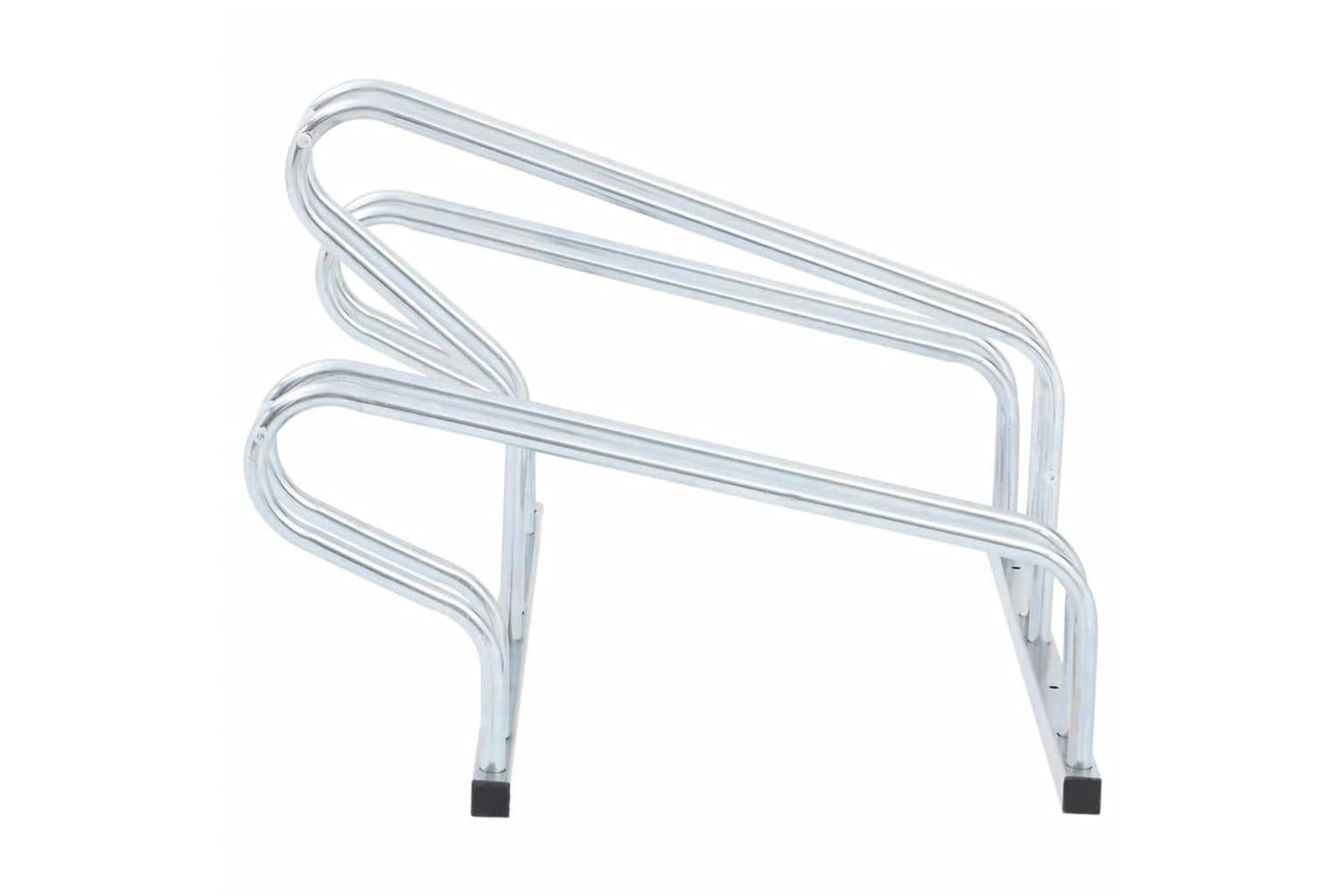 Vidaxl Bicycle Stand For 3 Bikes Floor Freestanding Galvanised Steel-4