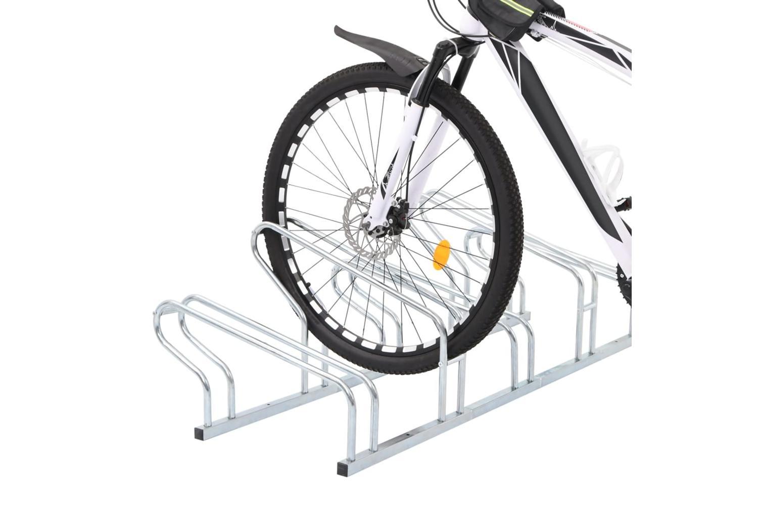 Vidaxl Bicycle Stand For 5 Bikes Floor Freestanding Galvanised Steel-2