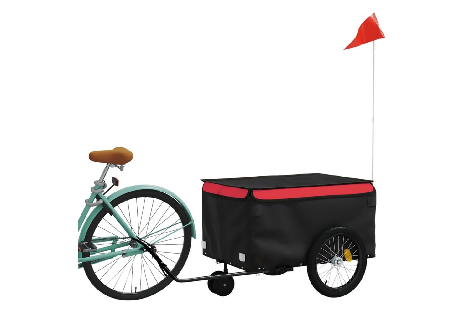 Vidaxl Bike Trailer Black And Red 30 Kg Iron-3