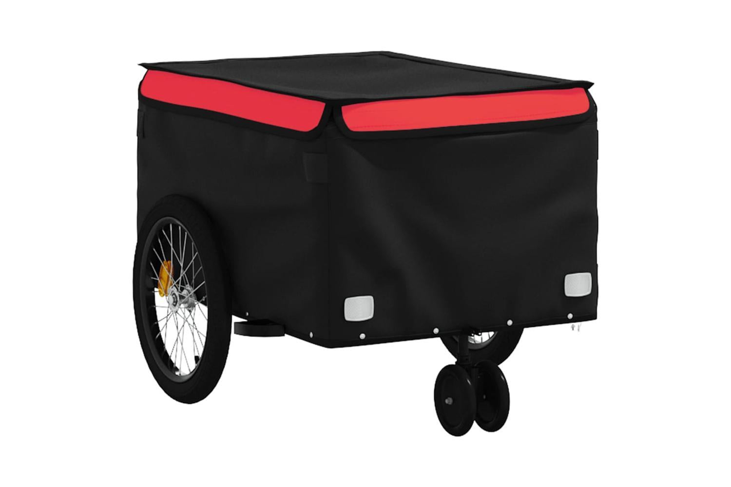 Vidaxl Bike Trailer Black And Red 30 Kg Iron-4