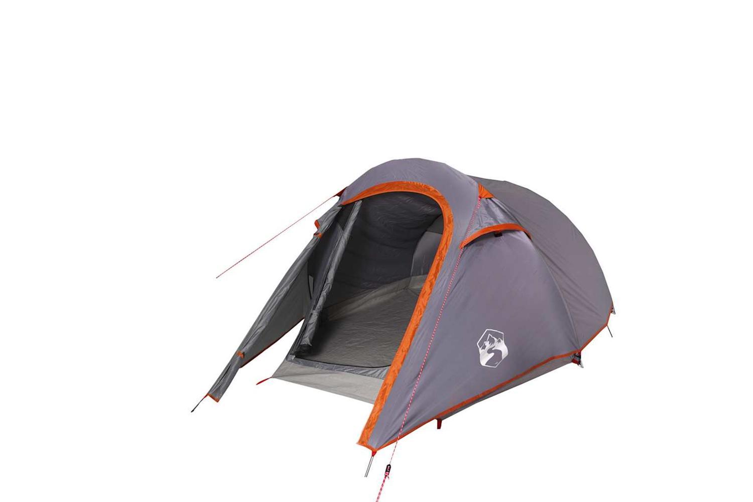 Vidaxl Camping Tent Tunnel 3-person Grey And Orange Waterproof-2