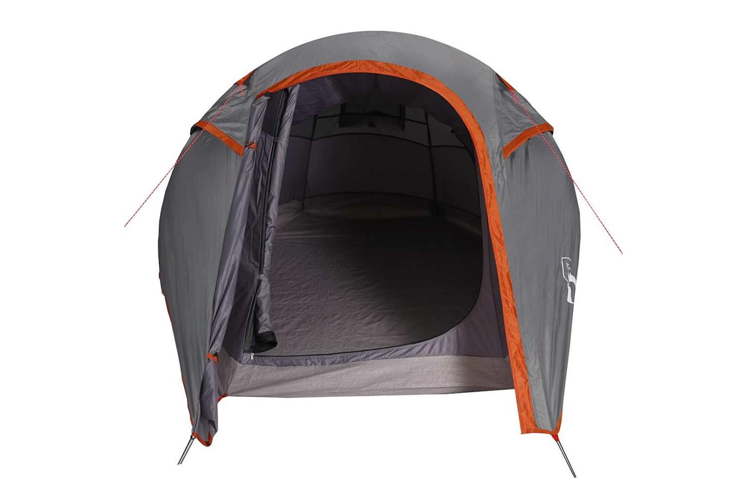 Vidaxl Camping Tent Tunnel 3-person Grey And Orange Waterproof-7