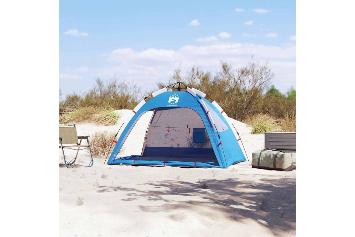 Vidaxl Beach Tent 2-person Azure Blue Quick Release Waterproof-3