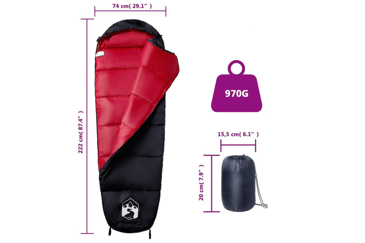 Vidaxl Mummy Sleeping Bag For Adults Camping 3 Seasons-5