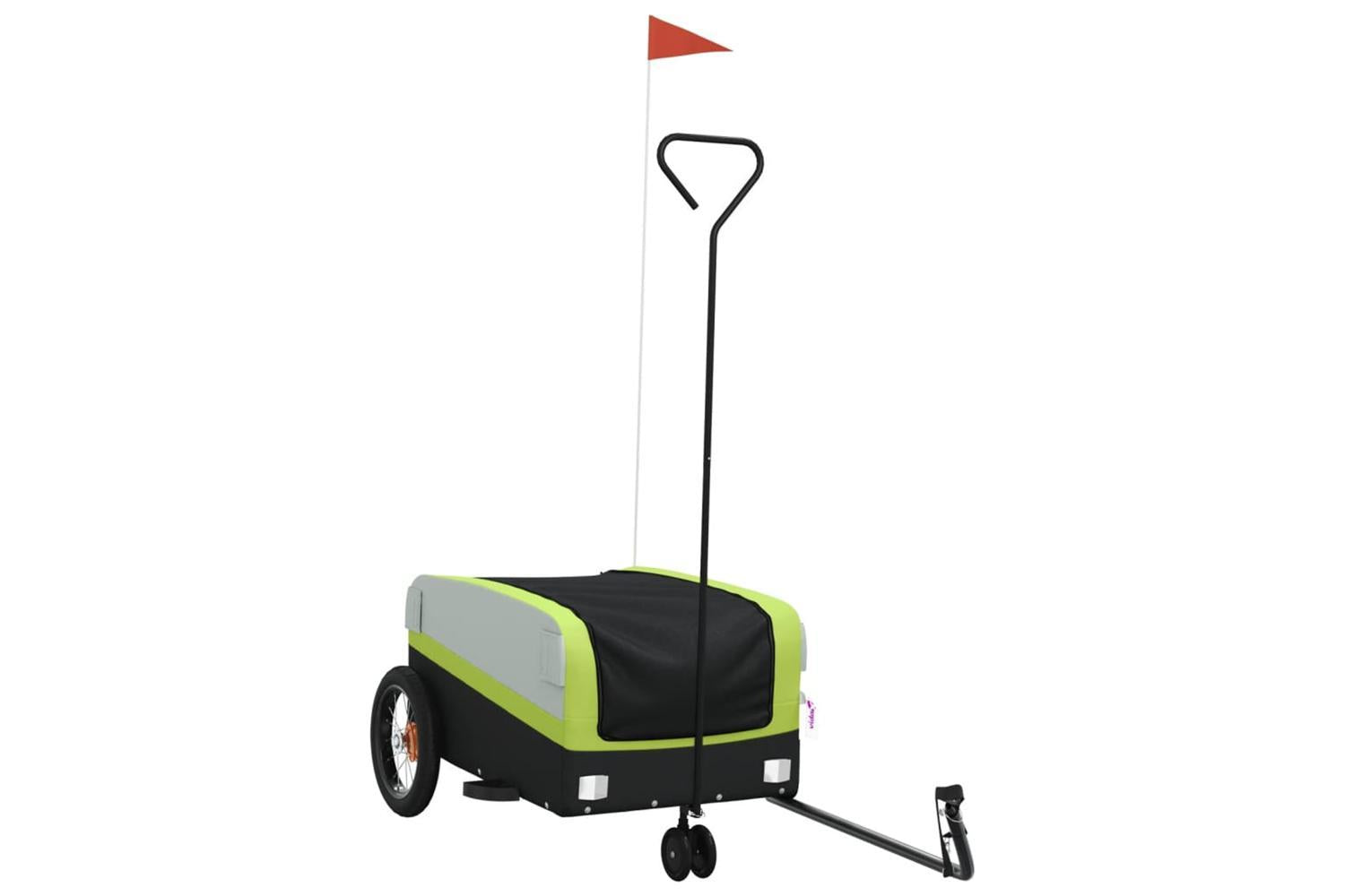 Vidaxl Bike Trailer Black And Green 30 Kg Iron-2
