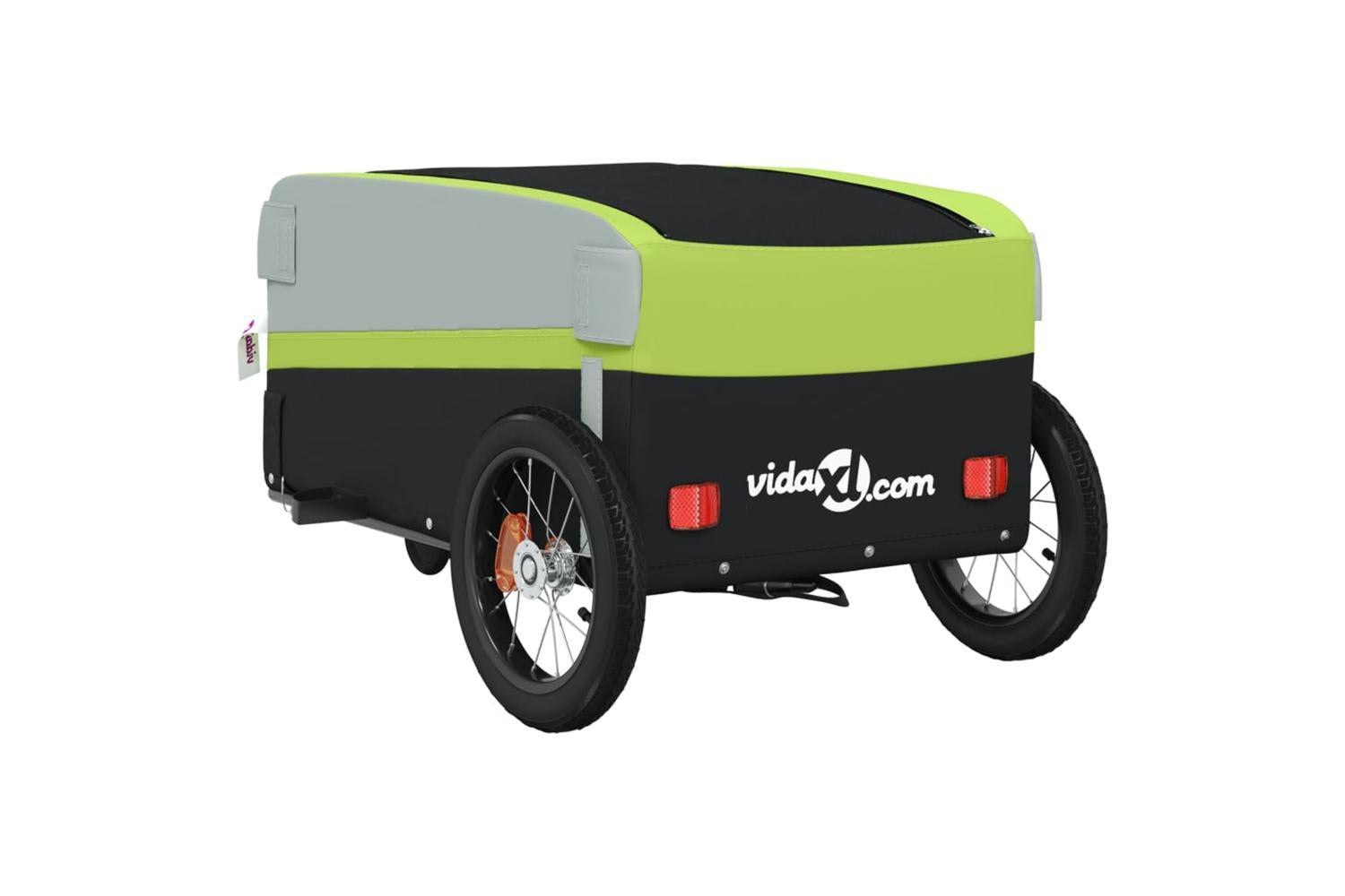 Vidaxl Bike Trailer Black And Green 30 Kg Iron-8