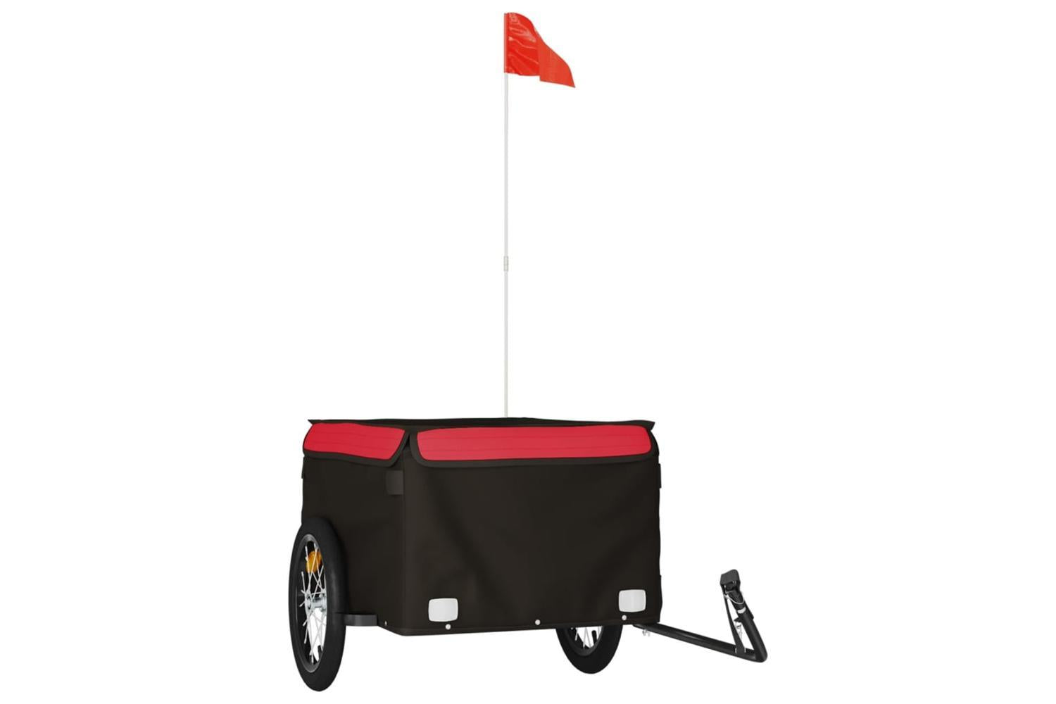 Vidaxl Bike Trailer Black And Red 45 Kg Iron-2