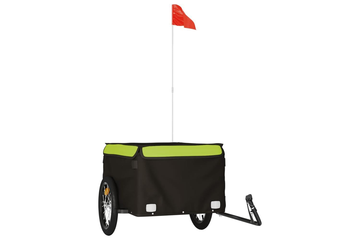 Vidaxl Bike Trailer Black And Green 45 Kg Iron-2