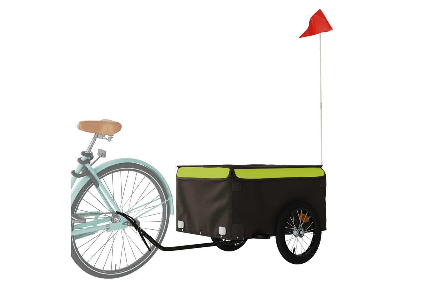 Vidaxl Bike Trailer Black And Green 45 Kg Iron-3