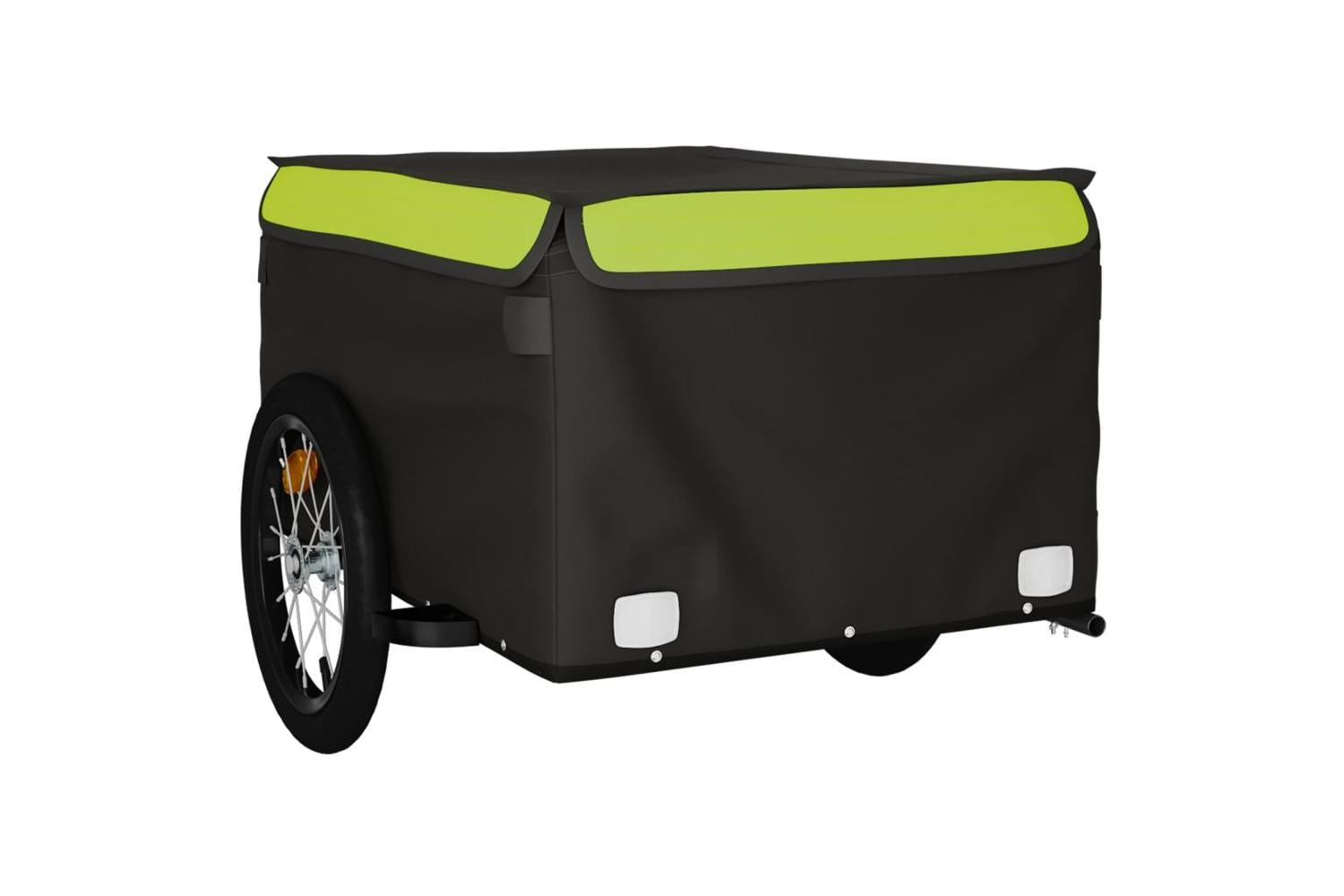 Vidaxl Bike Trailer Black And Green 45 Kg Iron-4
