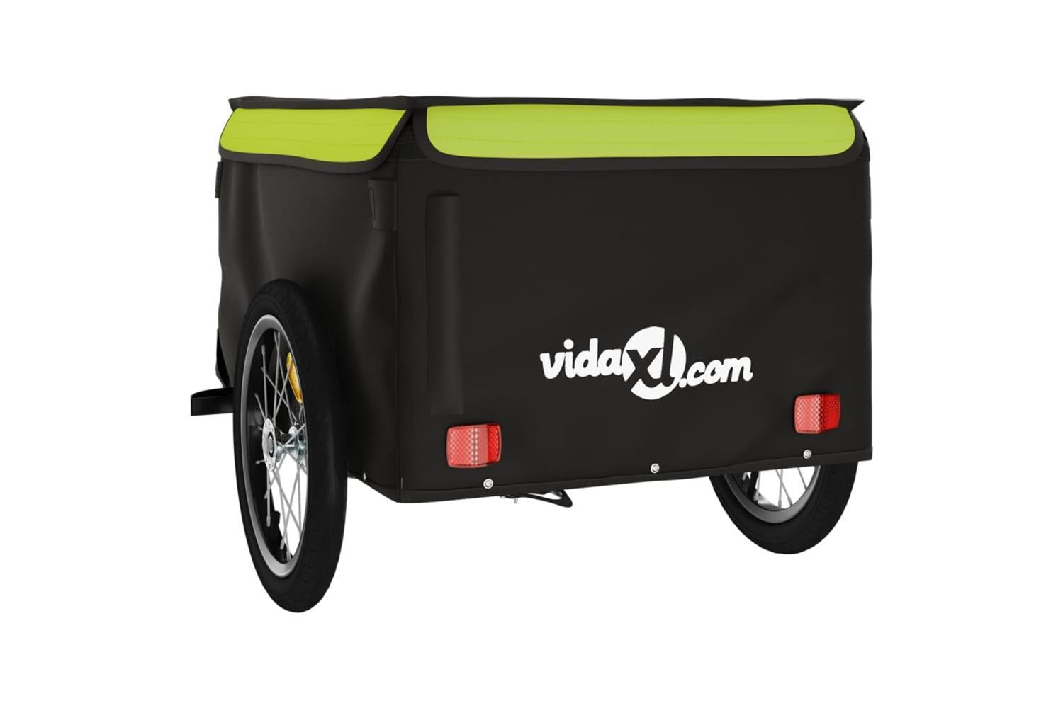 Vidaxl Bike Trailer Black And Green 45 Kg Iron-7