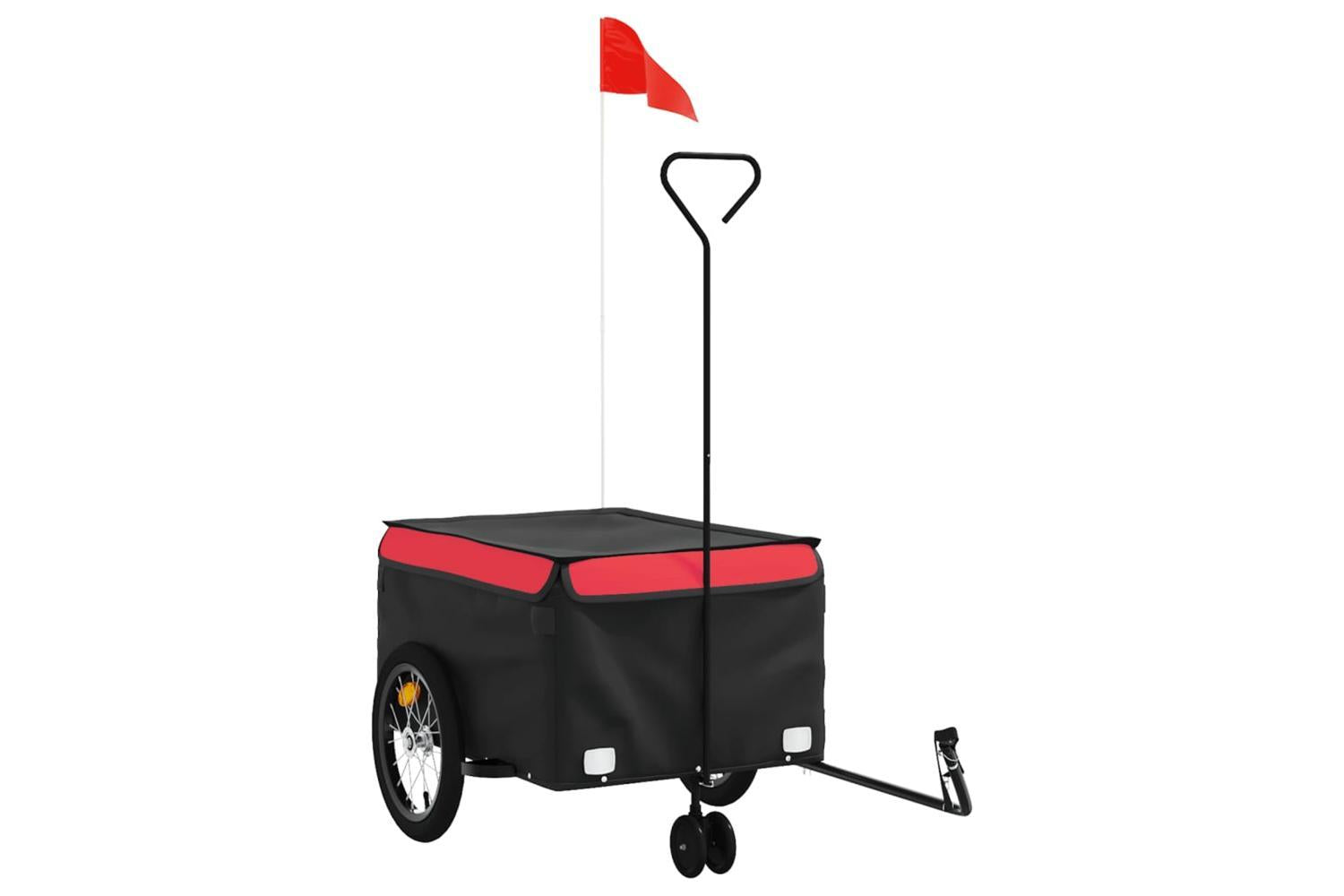 Vidaxl Bike Trailer Black And Red 45 Kg Iron-2