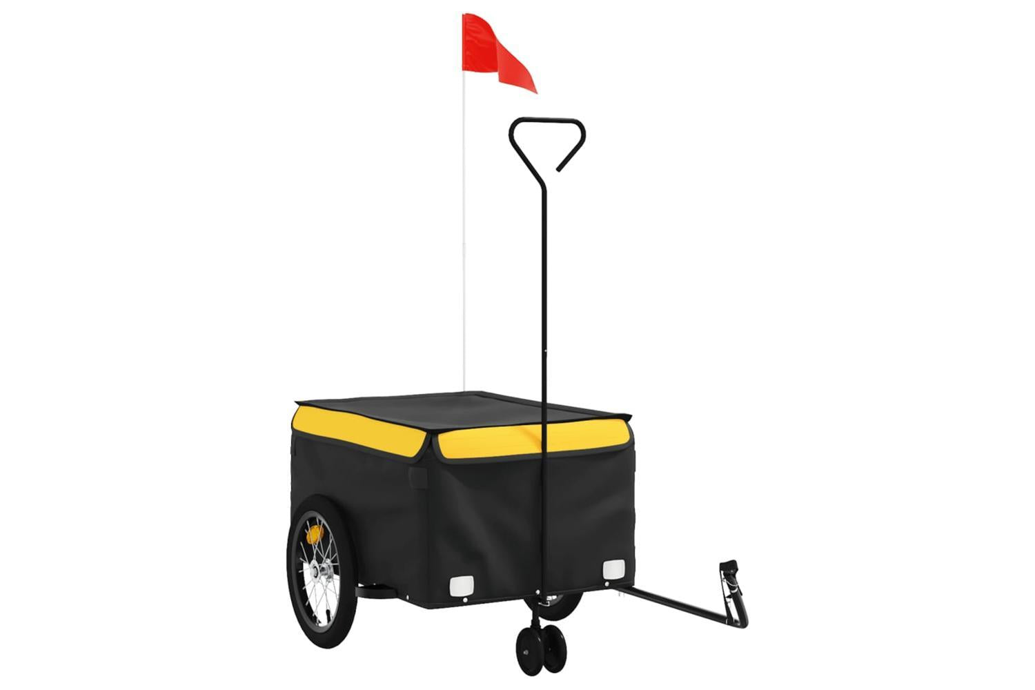 Vidaxl Bike Trailer Black And Yellow 45 Kg Iron-2