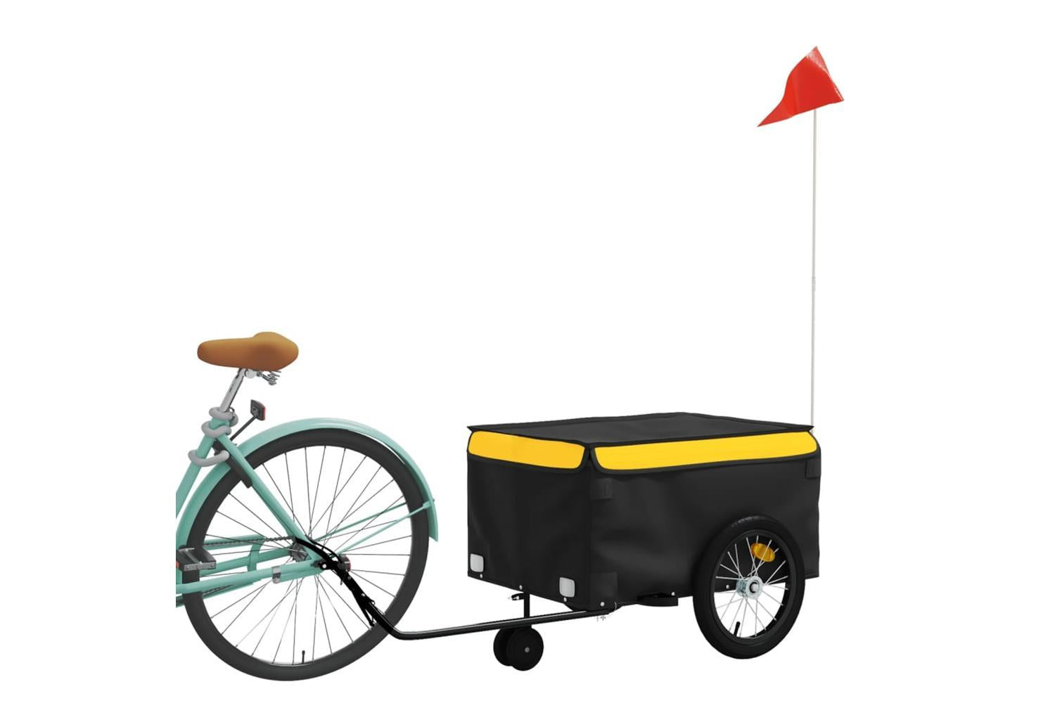 Vidaxl Bike Trailer Black And Yellow 45 Kg Iron-3