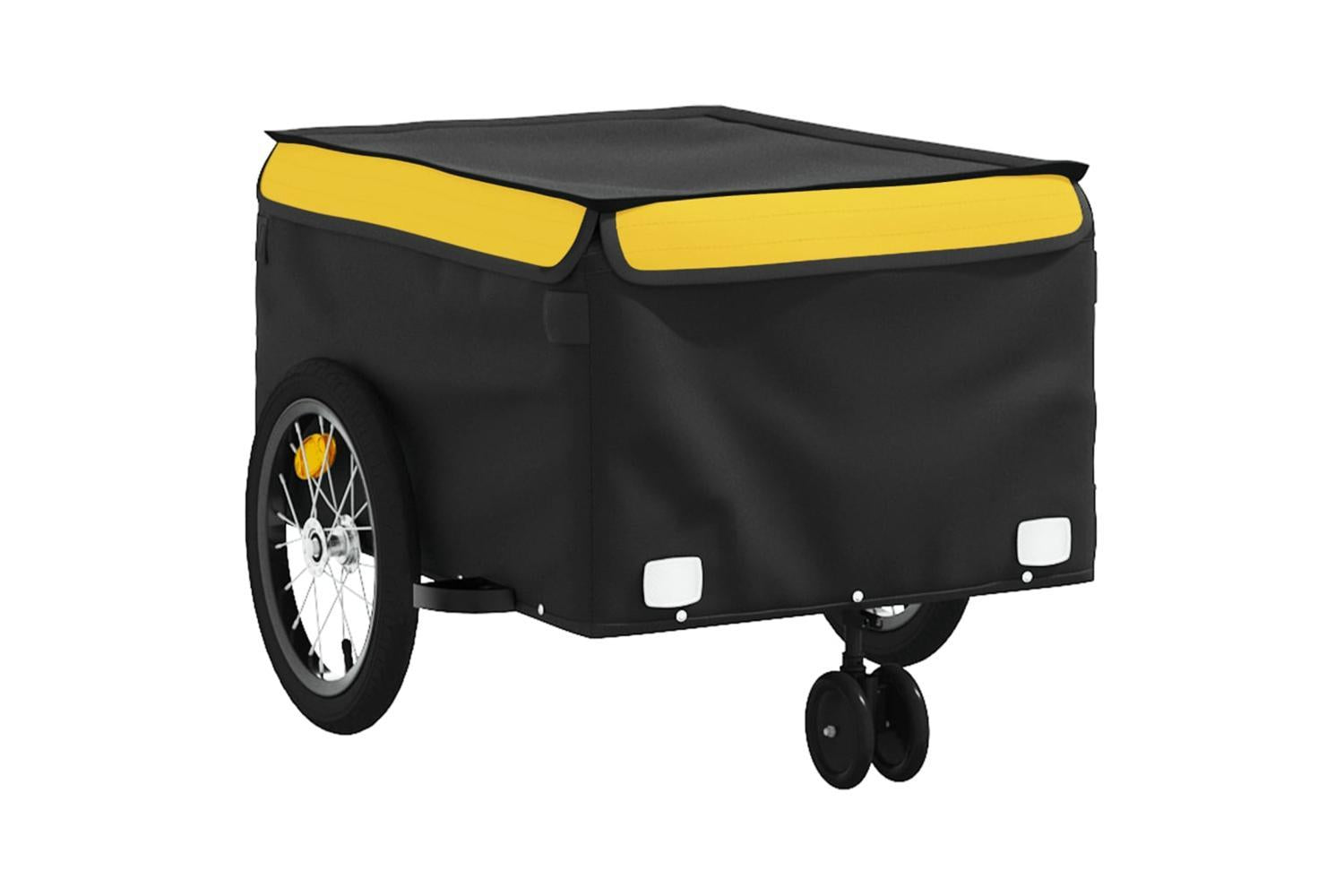 Vidaxl Bike Trailer Black And Yellow 45 Kg Iron-4