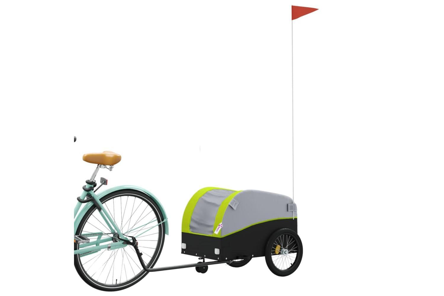 Vidaxl Bike Trailer Black And Green 30 Kg Iron-3